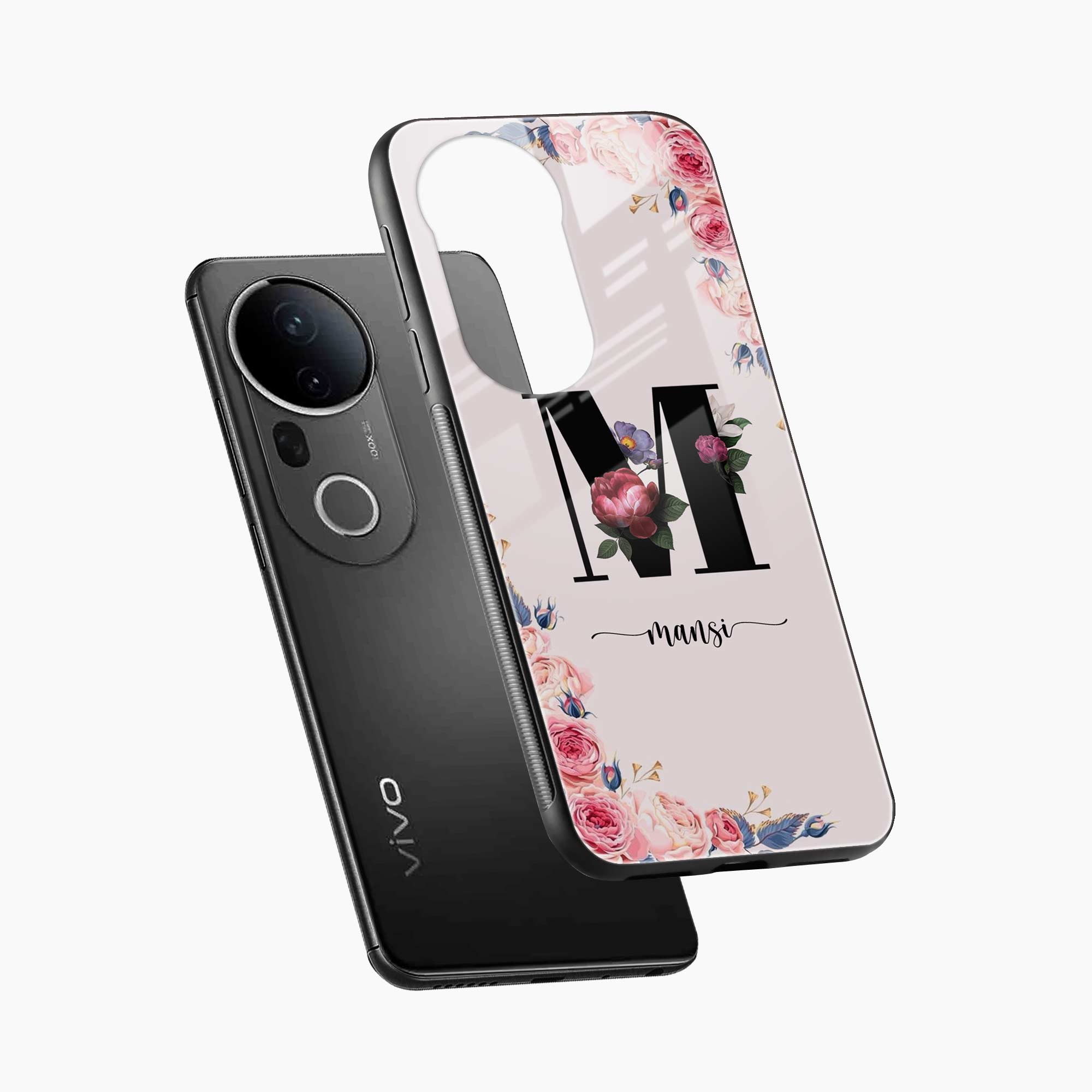 Floral Name Personalised Vivo T4 Ultra 5G Back Cover