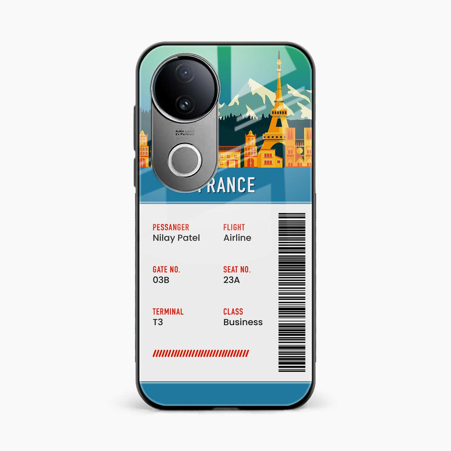 France Boarding Pass Iqoo Z10r 5G Back Cover