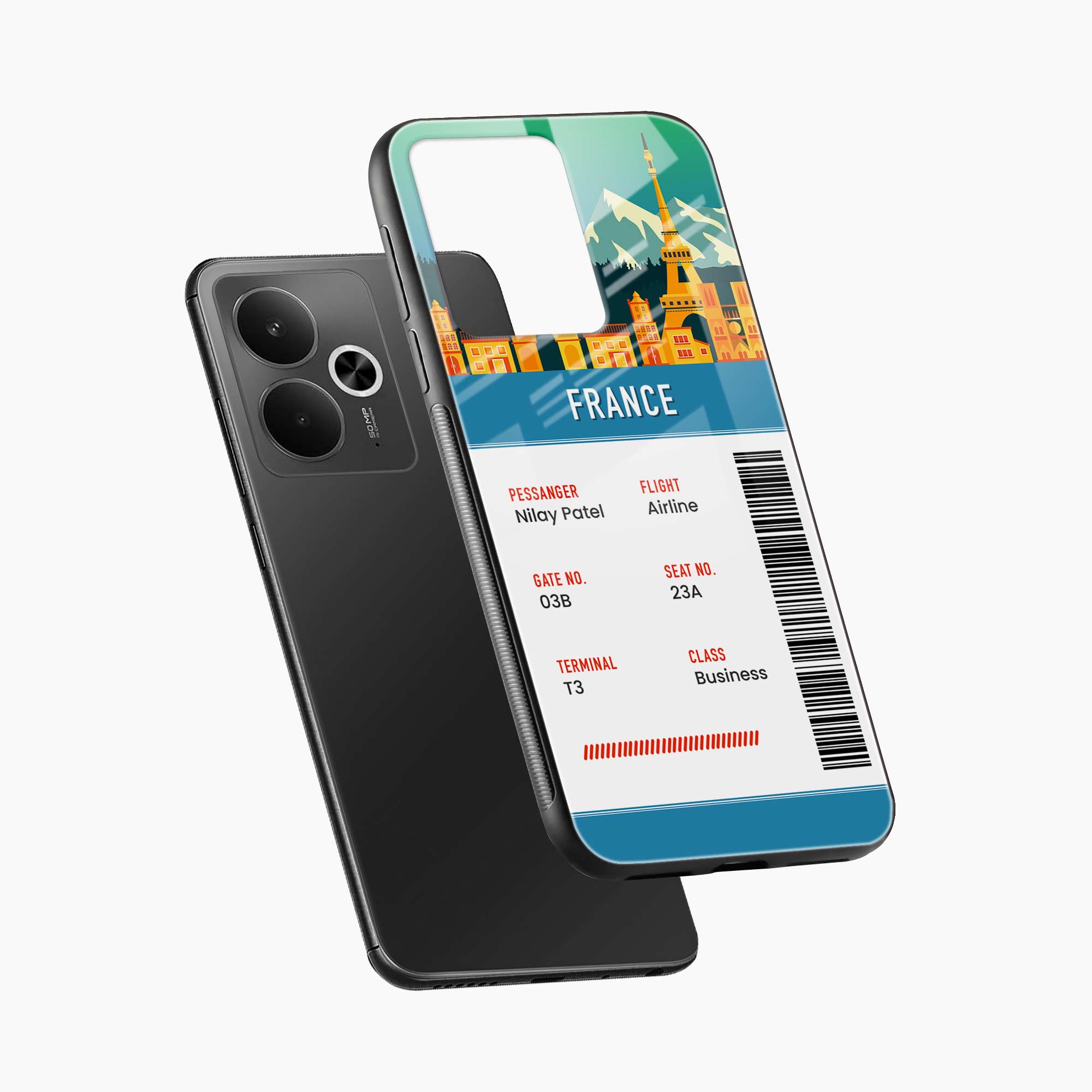 France Boarding Pass Realme 14t 5G Back Cover