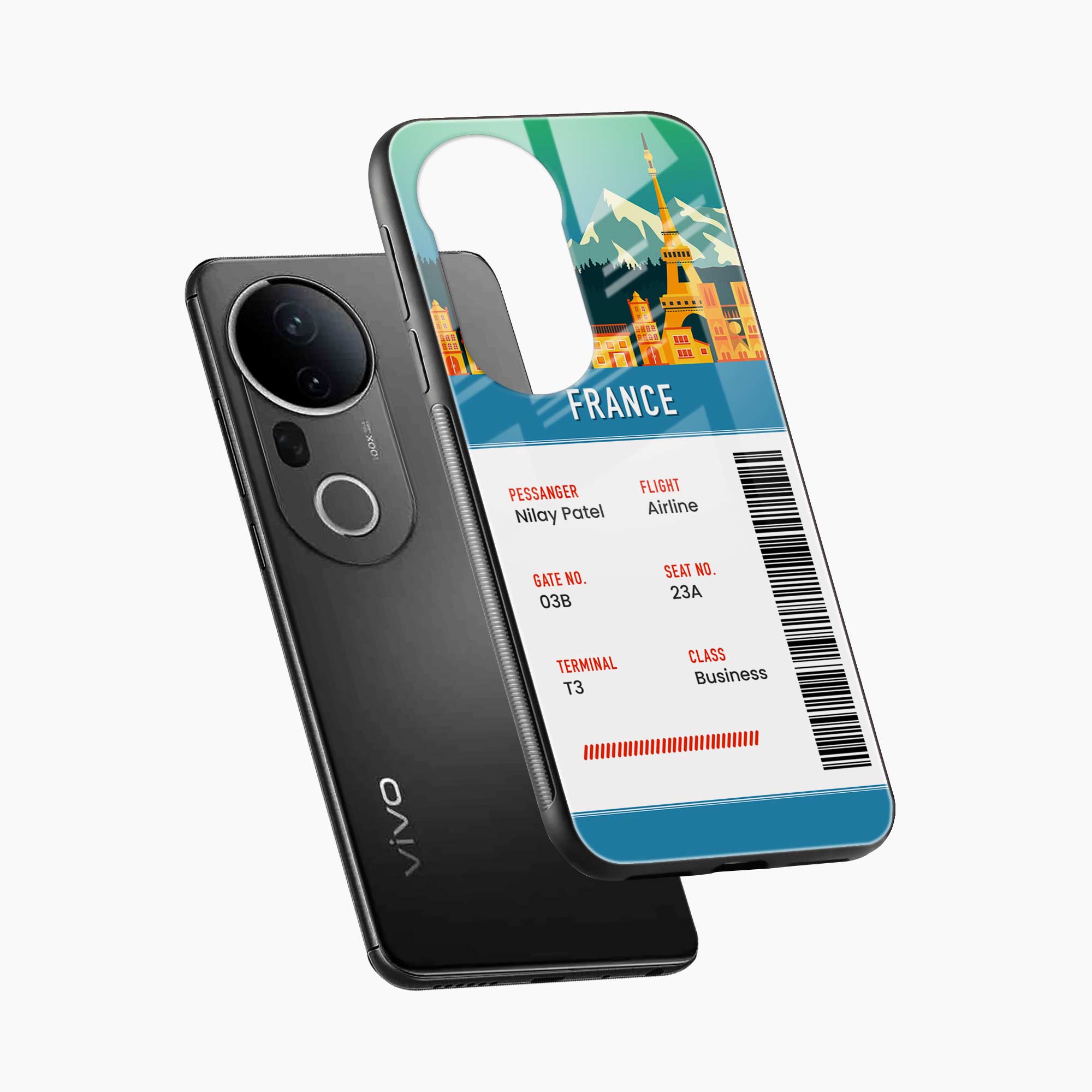 France Boarding Pass Vivo T4 Ultra 5G Back Cover