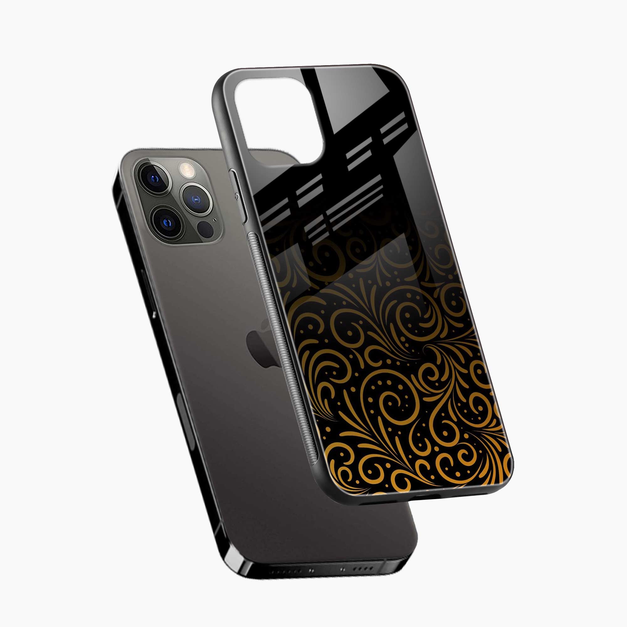 Golden Swirl iPhone 12 Pro Back Cover