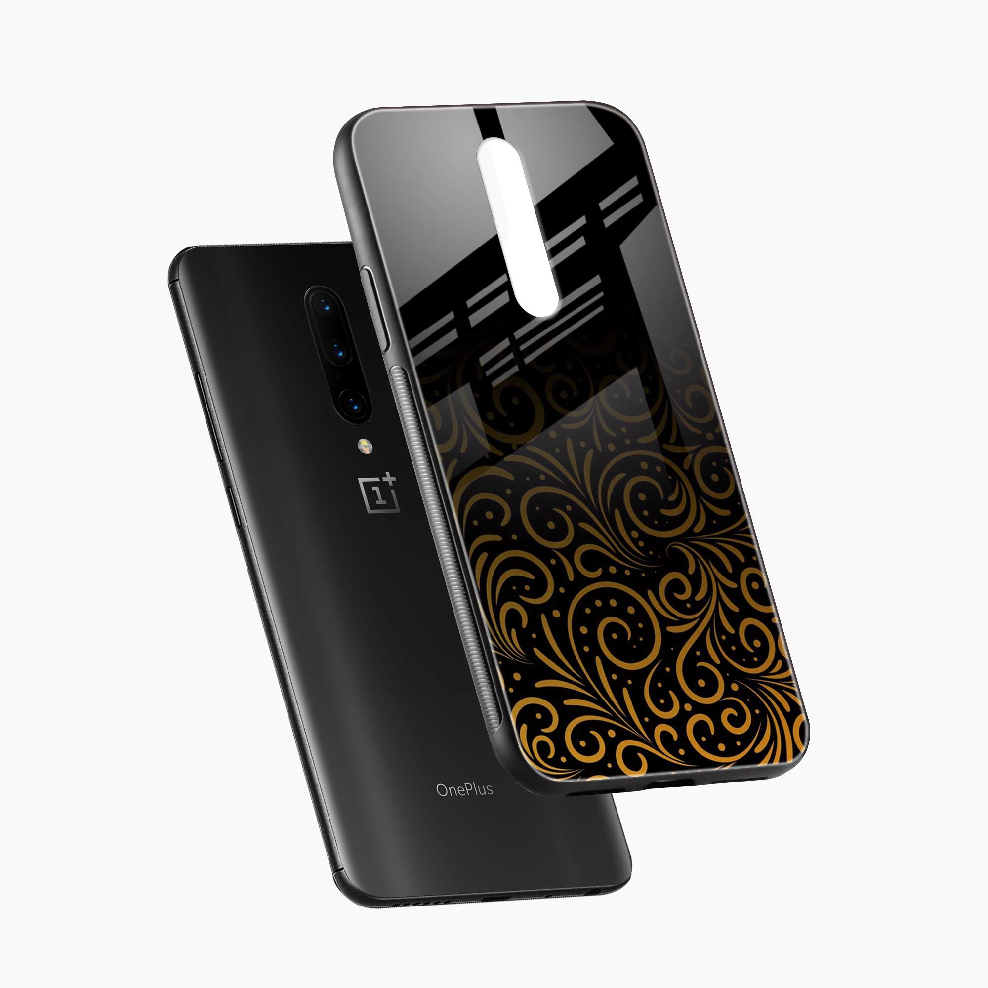Golden Swirl OnePlus 7t Pro Back Cover