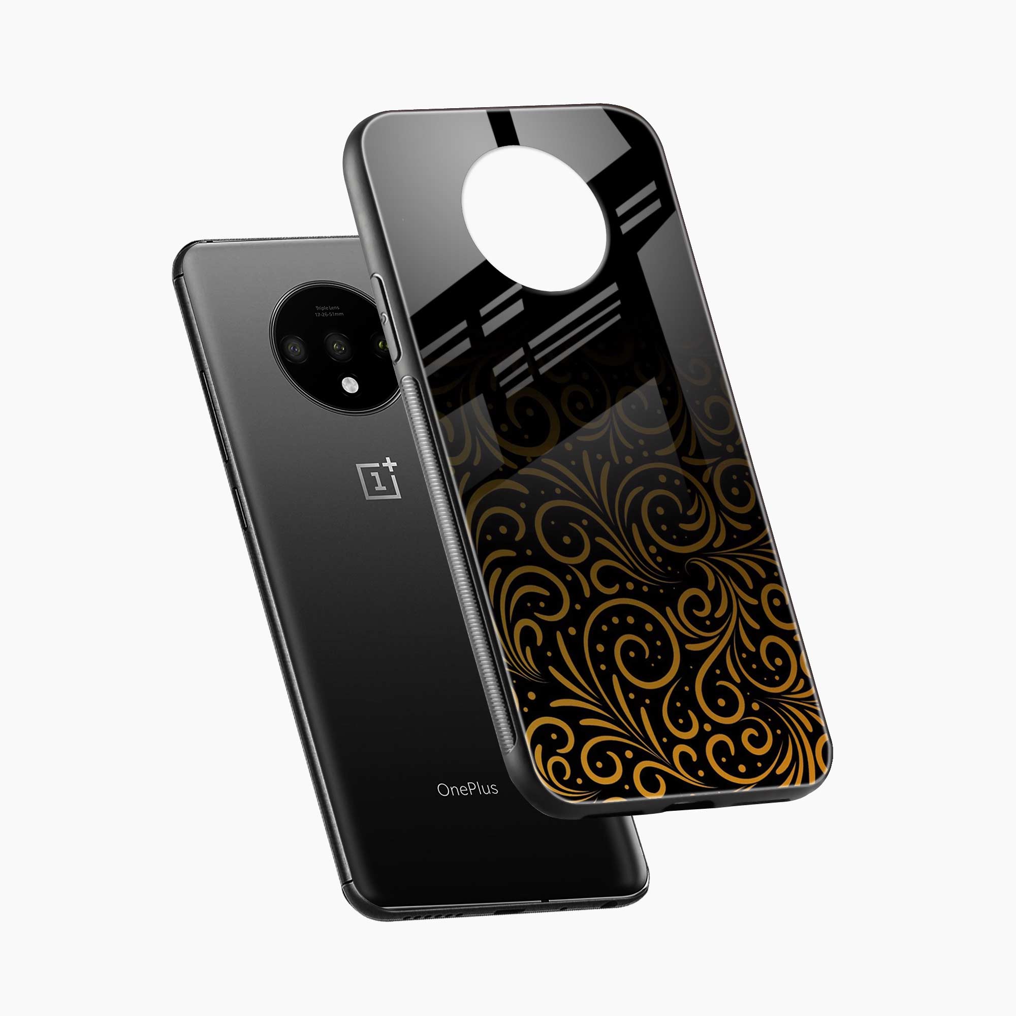 Golden Swirl OnePlus 7T Back Cover