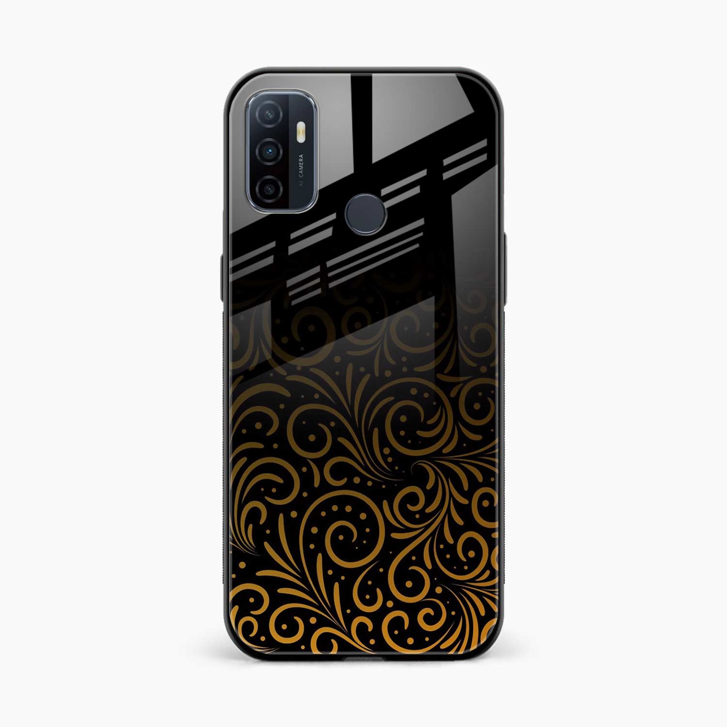 Golden Swirl Oppo A33 Back Cover