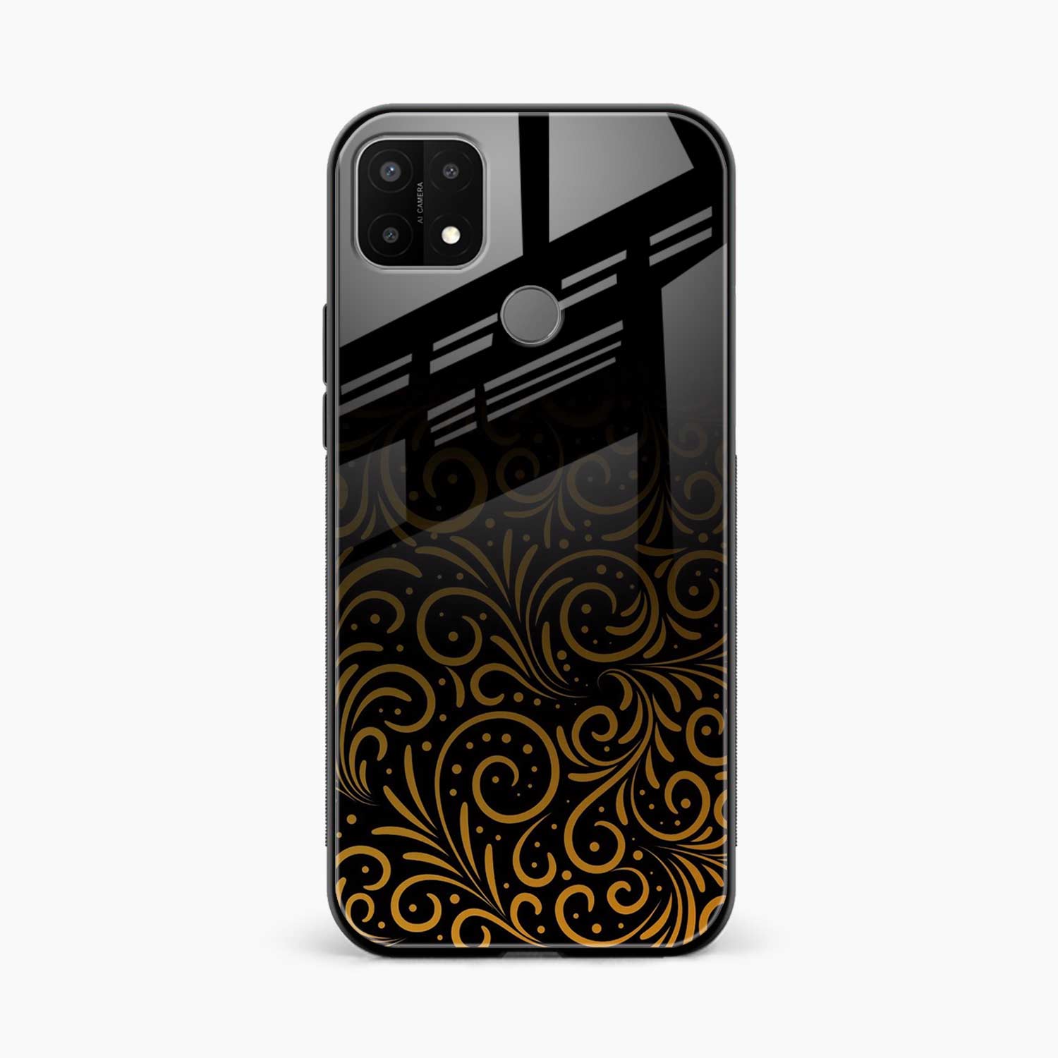 Golden Swirl Oppo A35 Back Cover