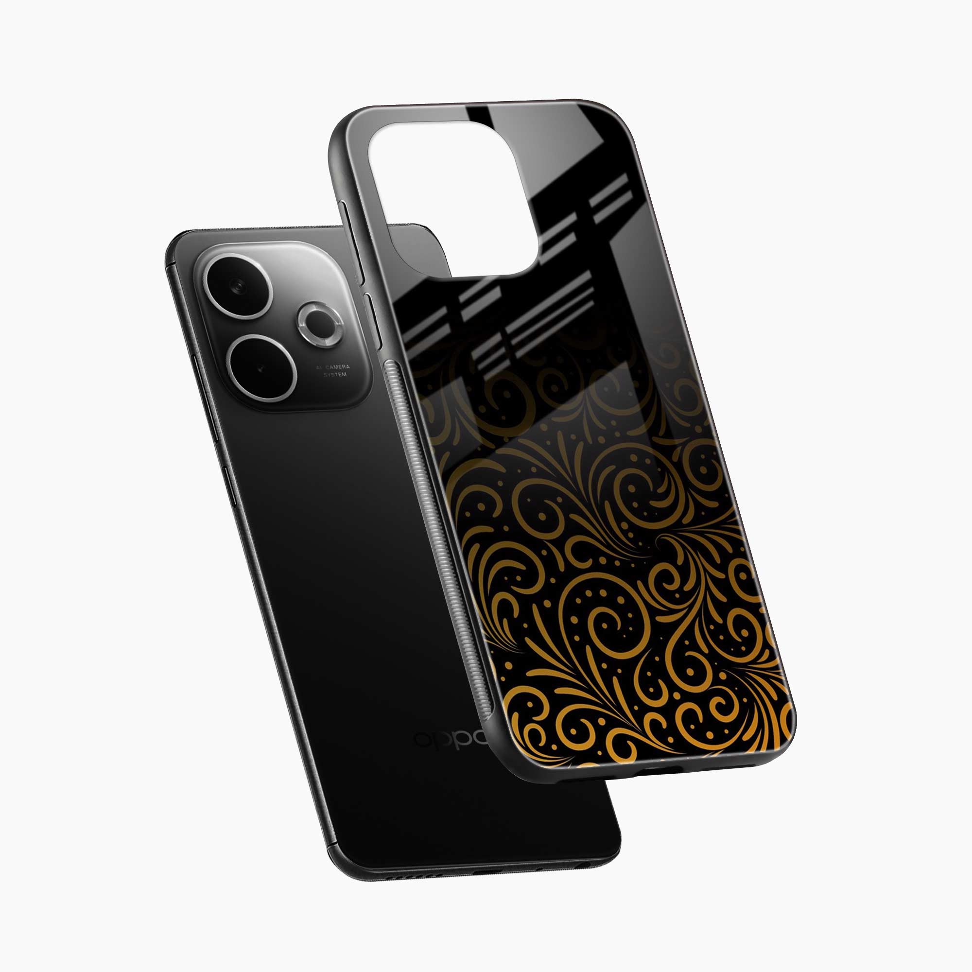 Golden Swirl Oppo A5 Pro 5G Back Cover