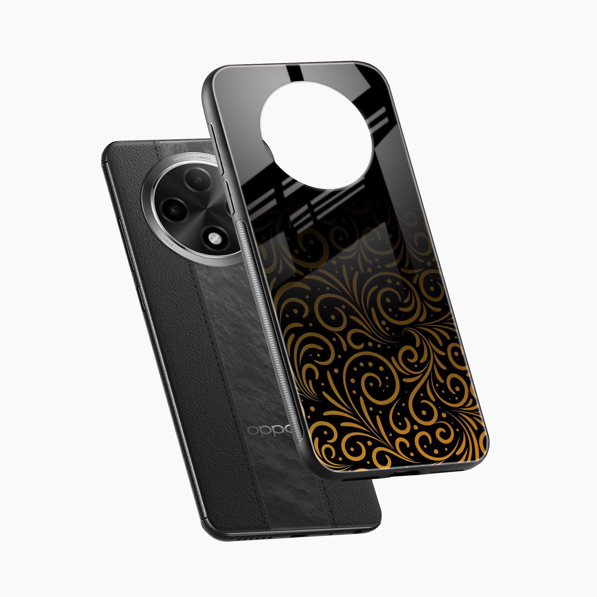 Golden Swirl Oppo F27 5G Back Cover