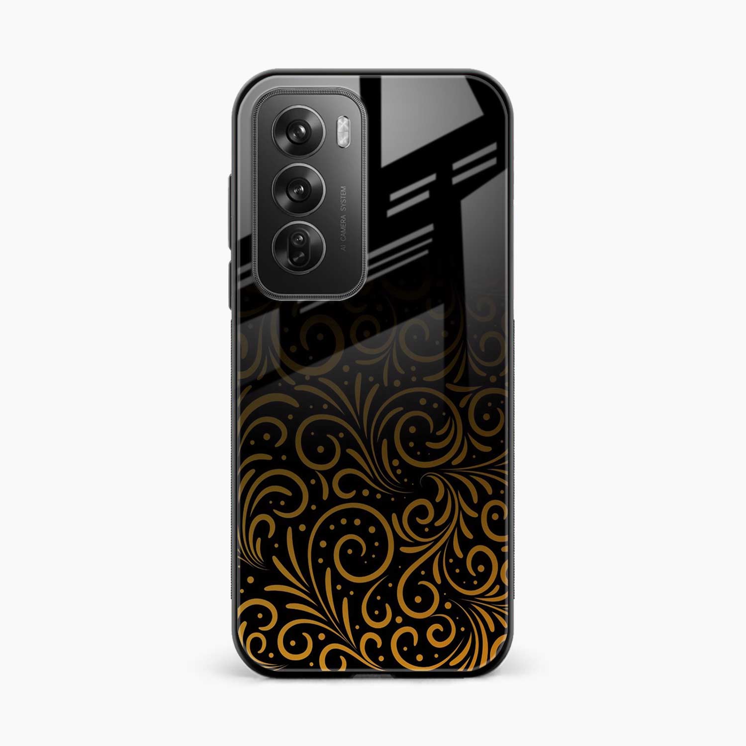 Golden Swirl Oppo Reno 12 Pro 5G Back Cover