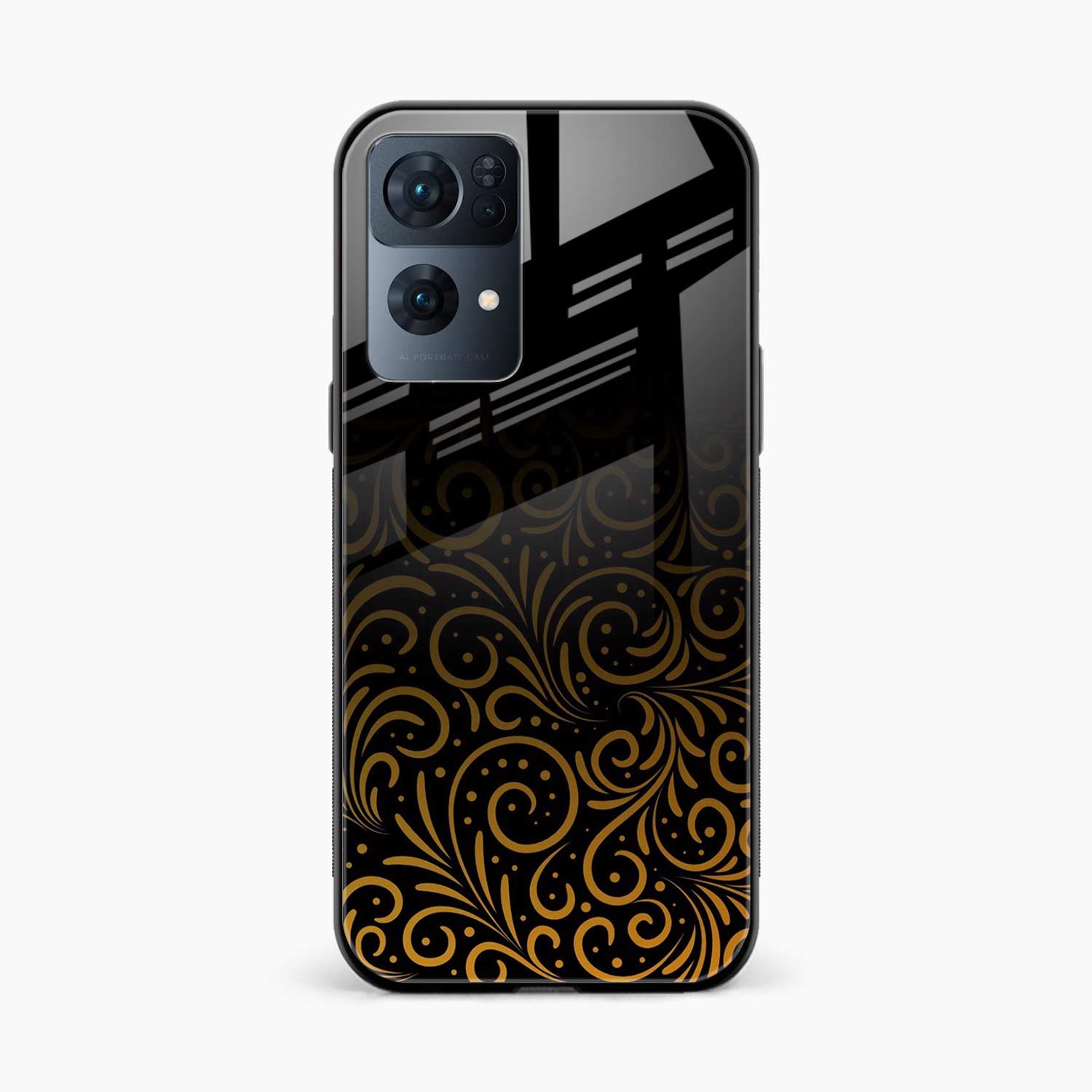 Golden Swirl Oppo Reno 7 Pro Back Cover