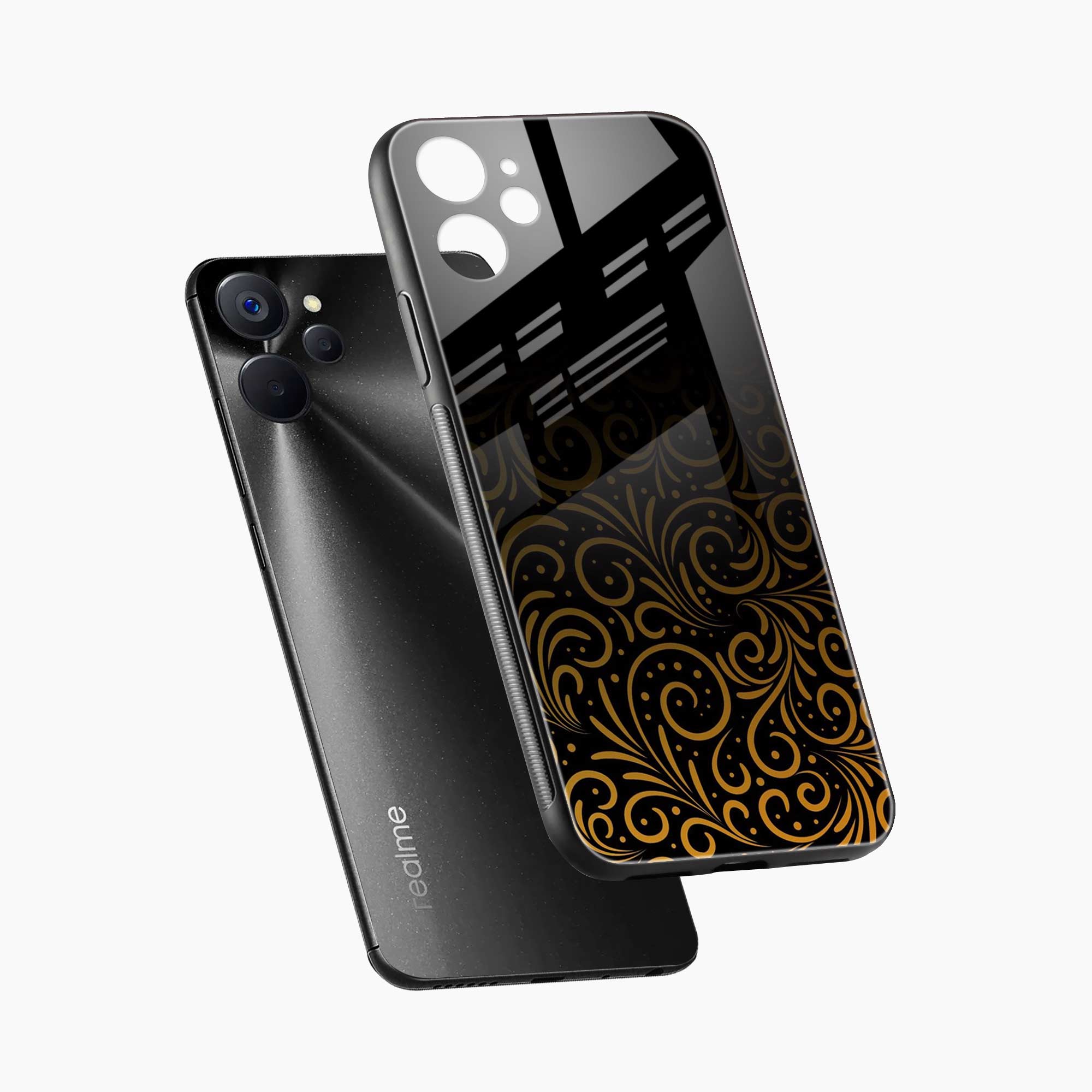 Golden Swirl Realme 10T Back Cover