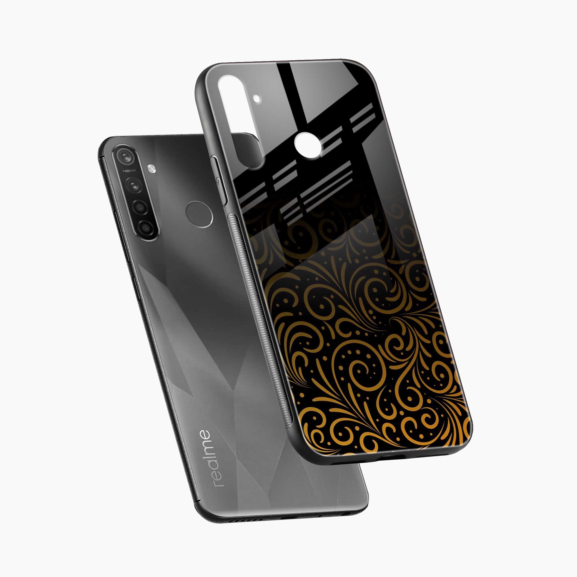 Golden Swirl Realme 5 Back Cover