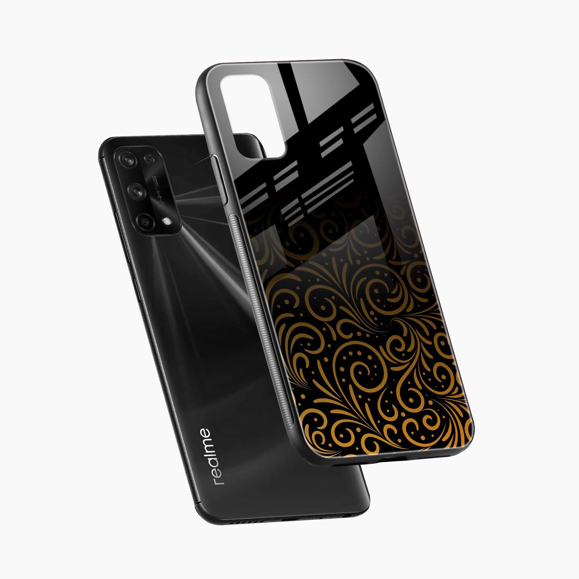 Golden Swirl Realme 7 Pro Back Cover