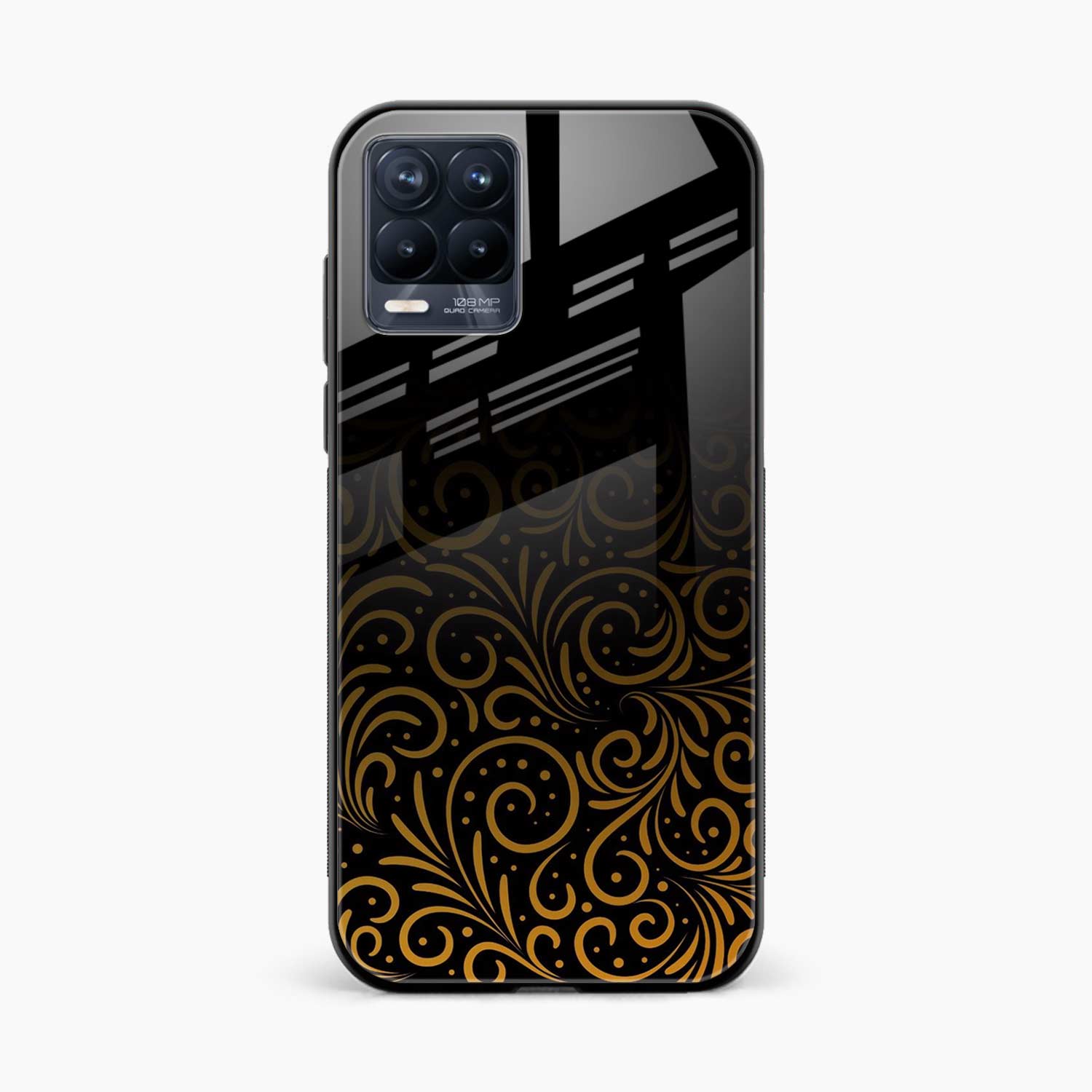 Golden Swirl Realme 8 4G Back Cover