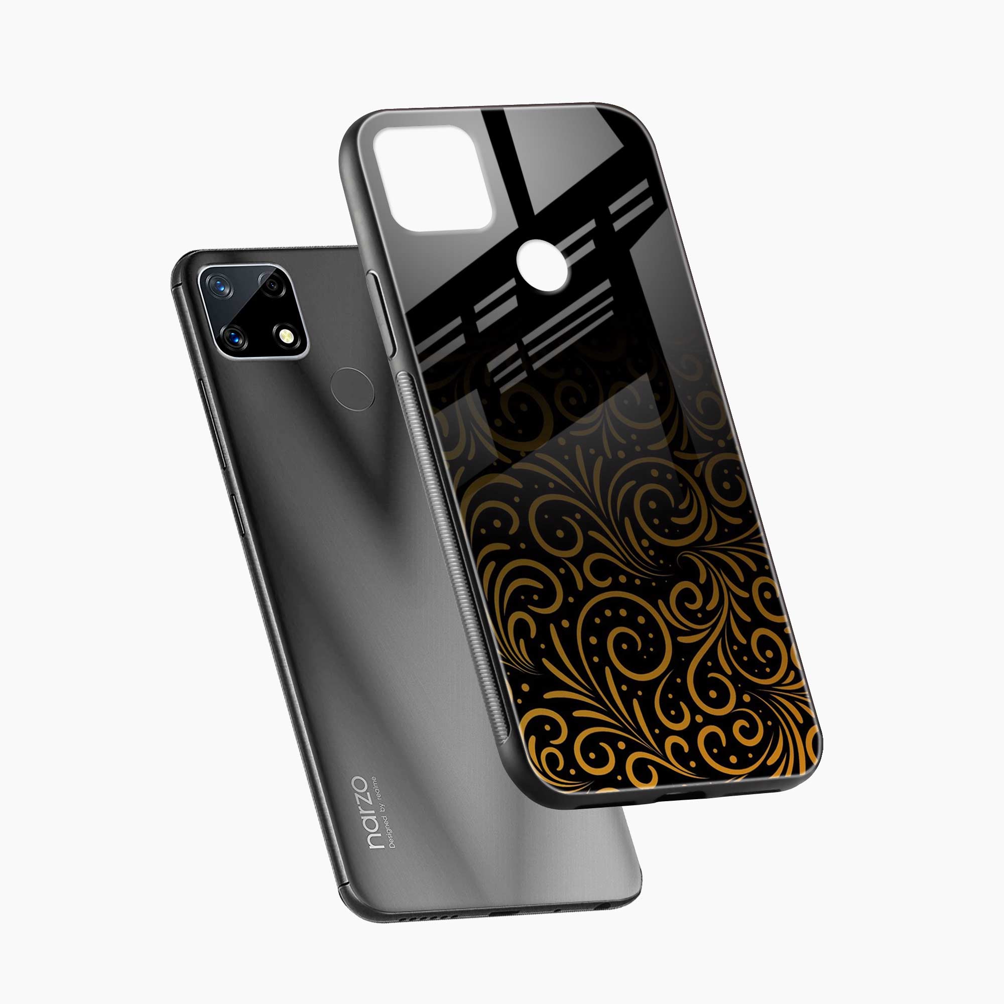 Golden Swirl Realme C25s Back Cover