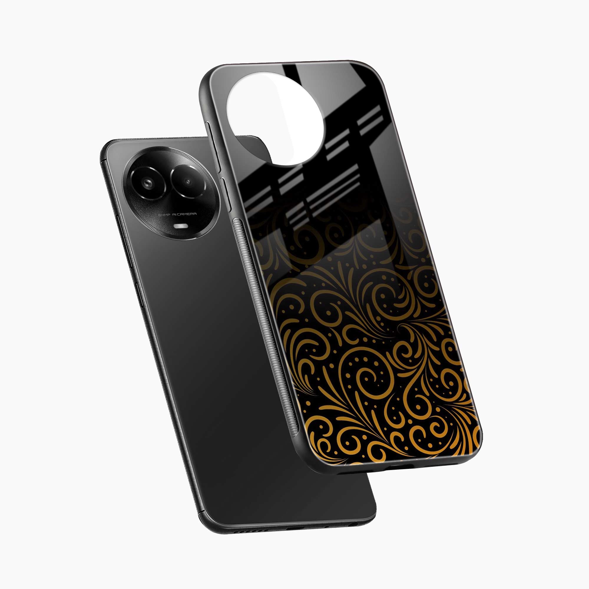 Golden Swirl Realme Narzo 60x Back Cover