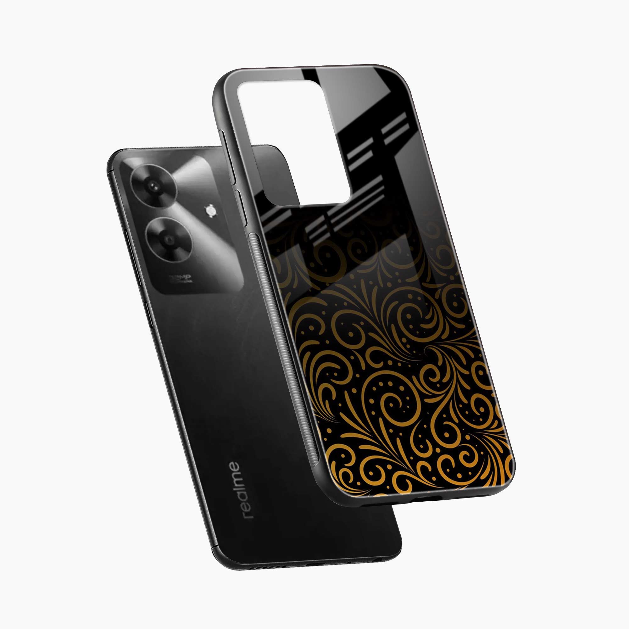 Golden Swirl Realme Narzo N61 Back Cover