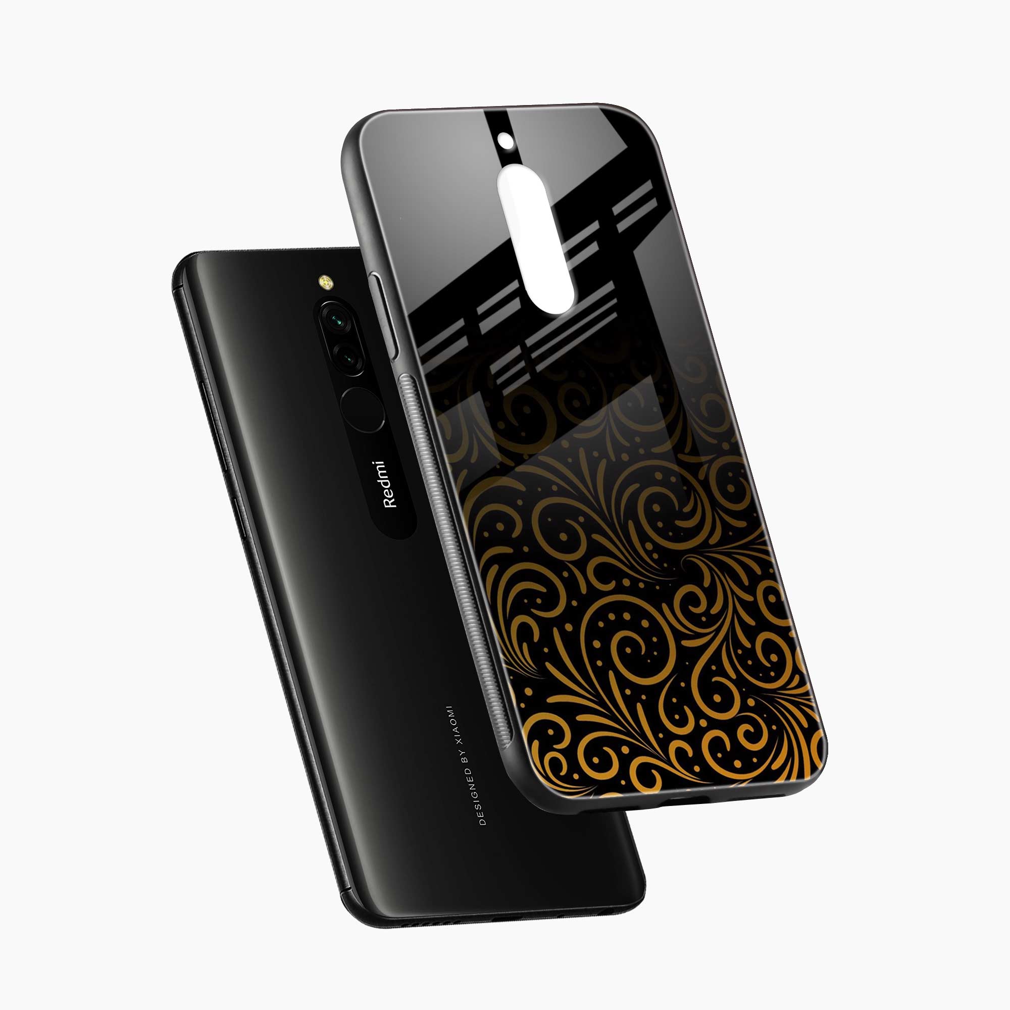 Golden Swirl Redmi 8 Back Cover