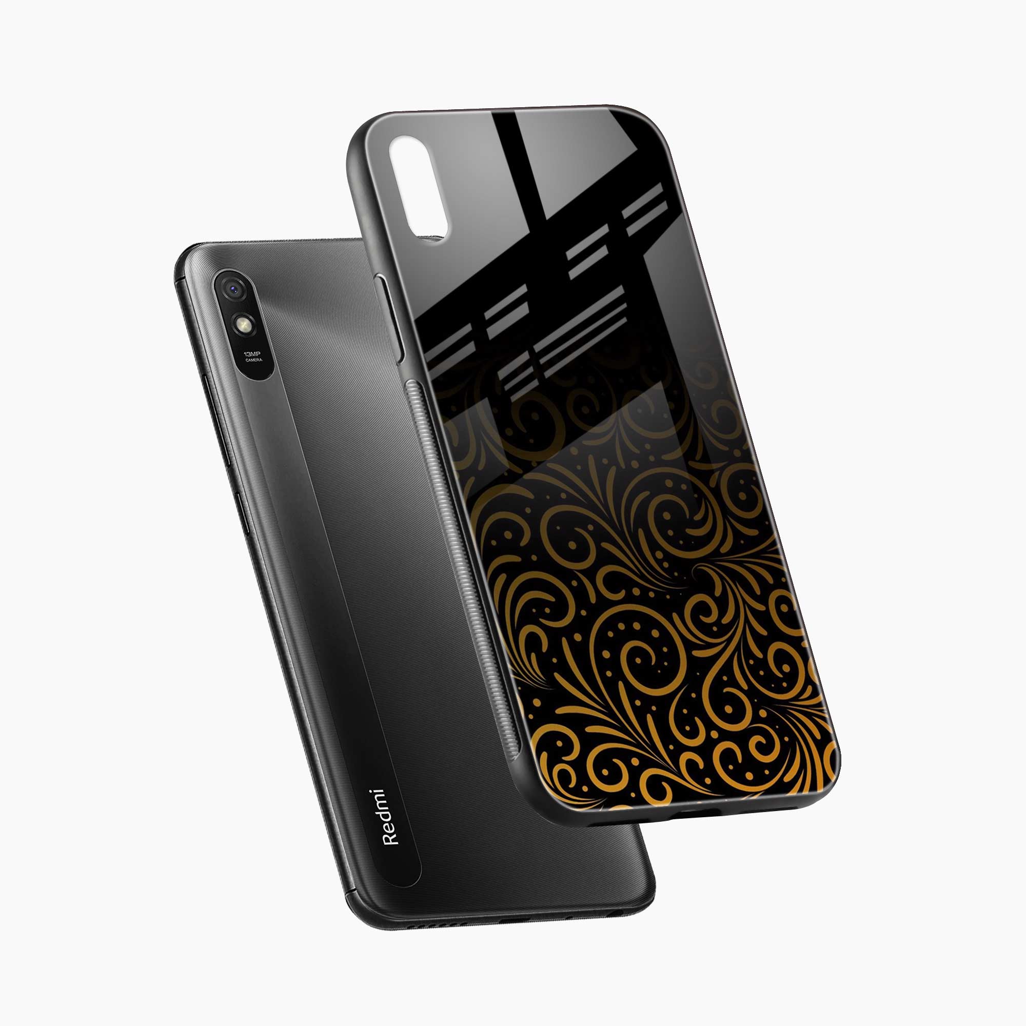 Golden Swirl Redmi 9i Back Cover