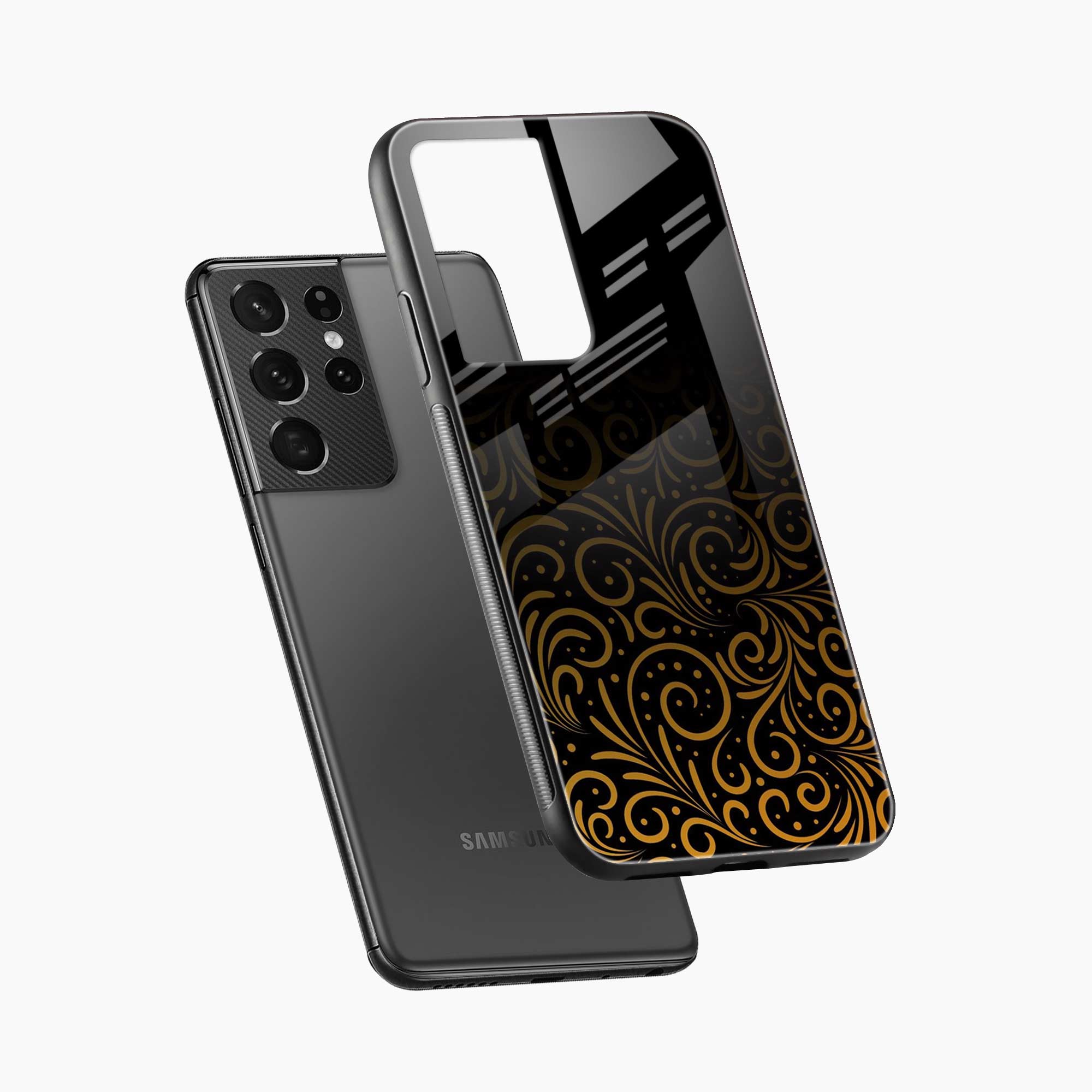 Golden Swirl Samsung S21 Ultra Back Cover