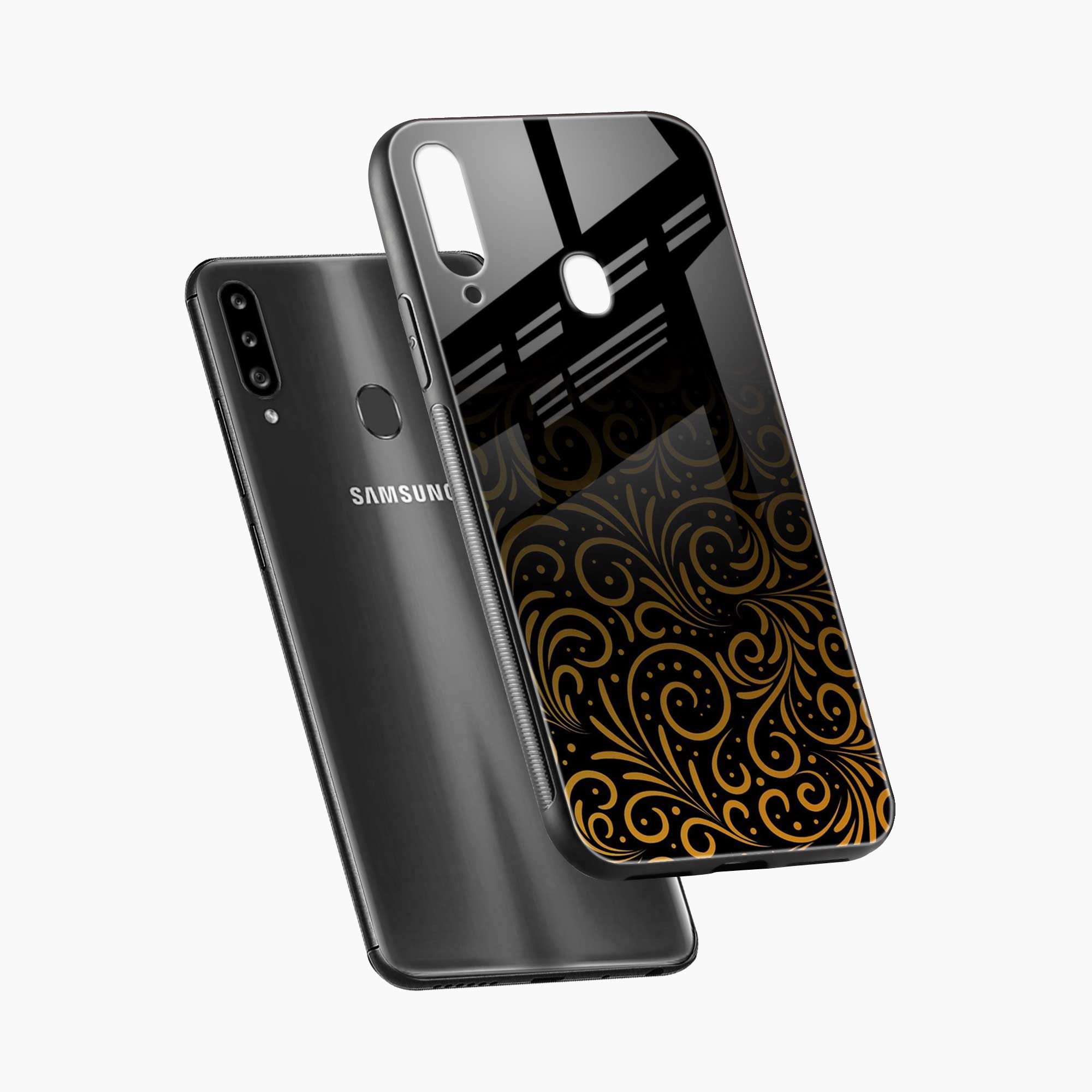 Golden Swirl Samsung A20s Back Cover