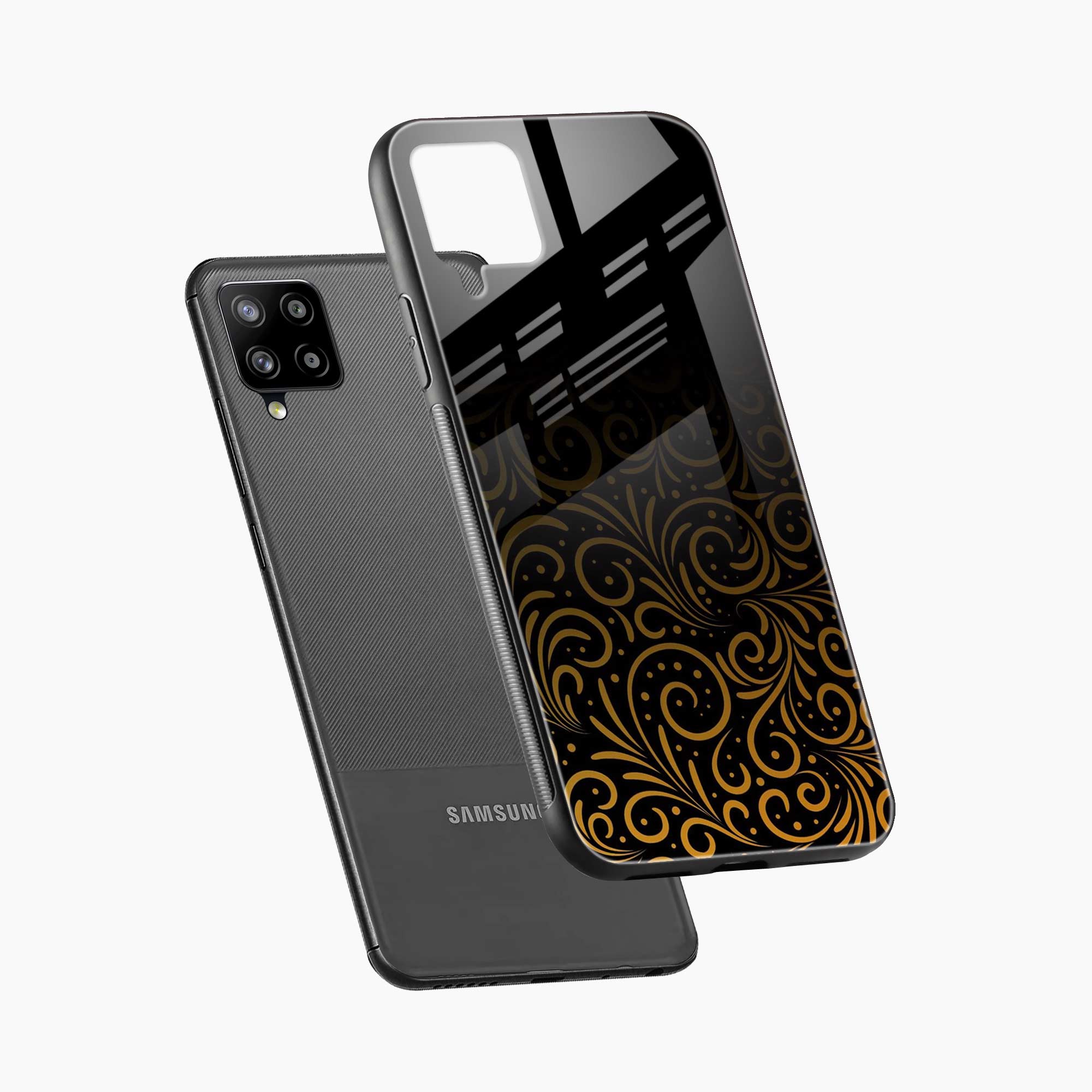 Golden Swirl Samsung F62 Back Cover