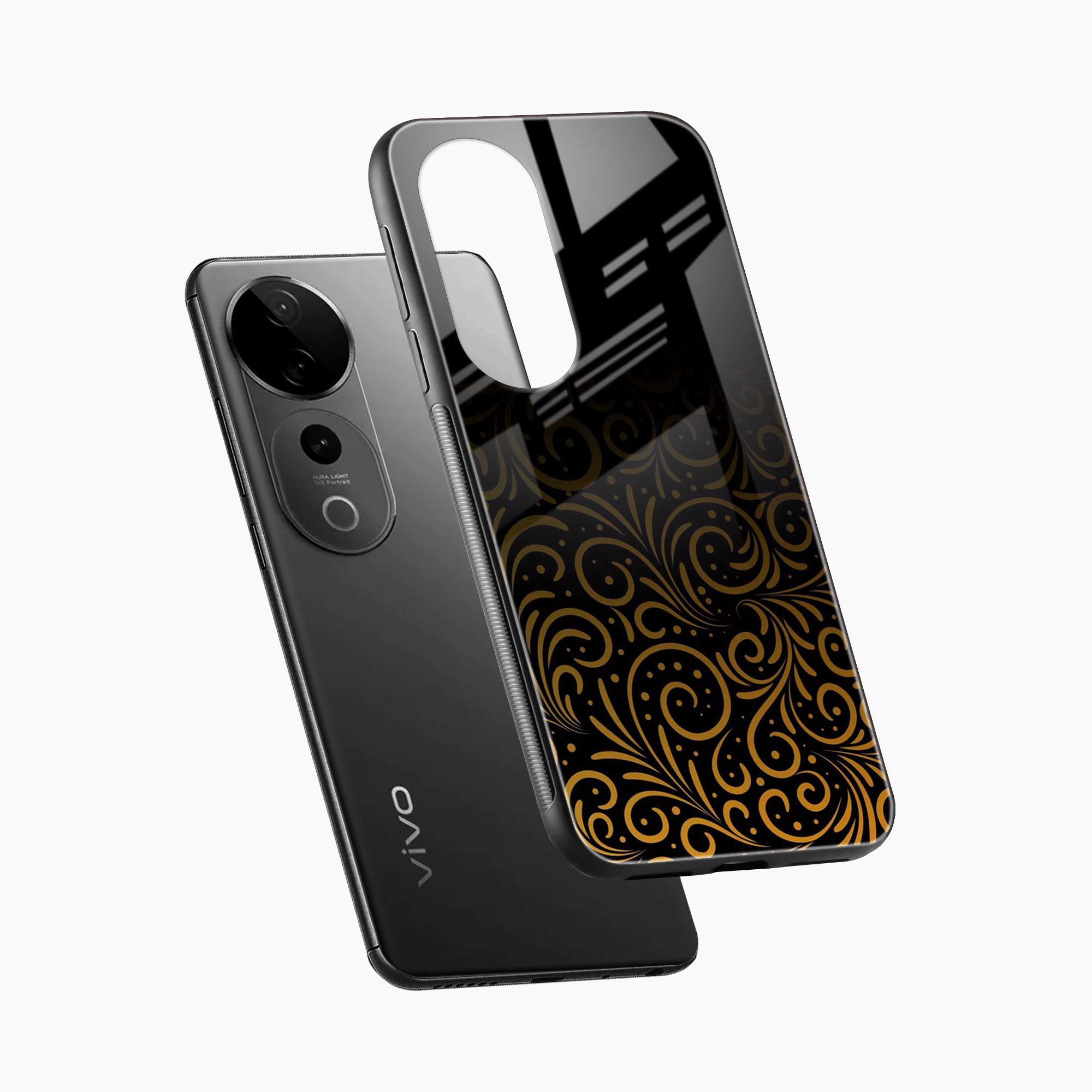 Golden Swirl Vivo V40 Pro 5G Back Cover
