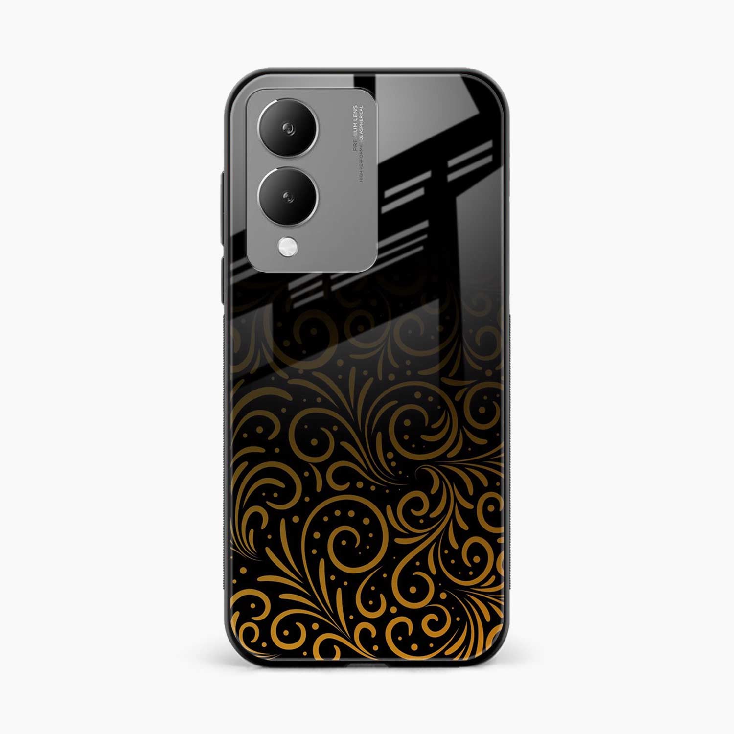 Golden Swirl Vivo Y17s Back Cover
