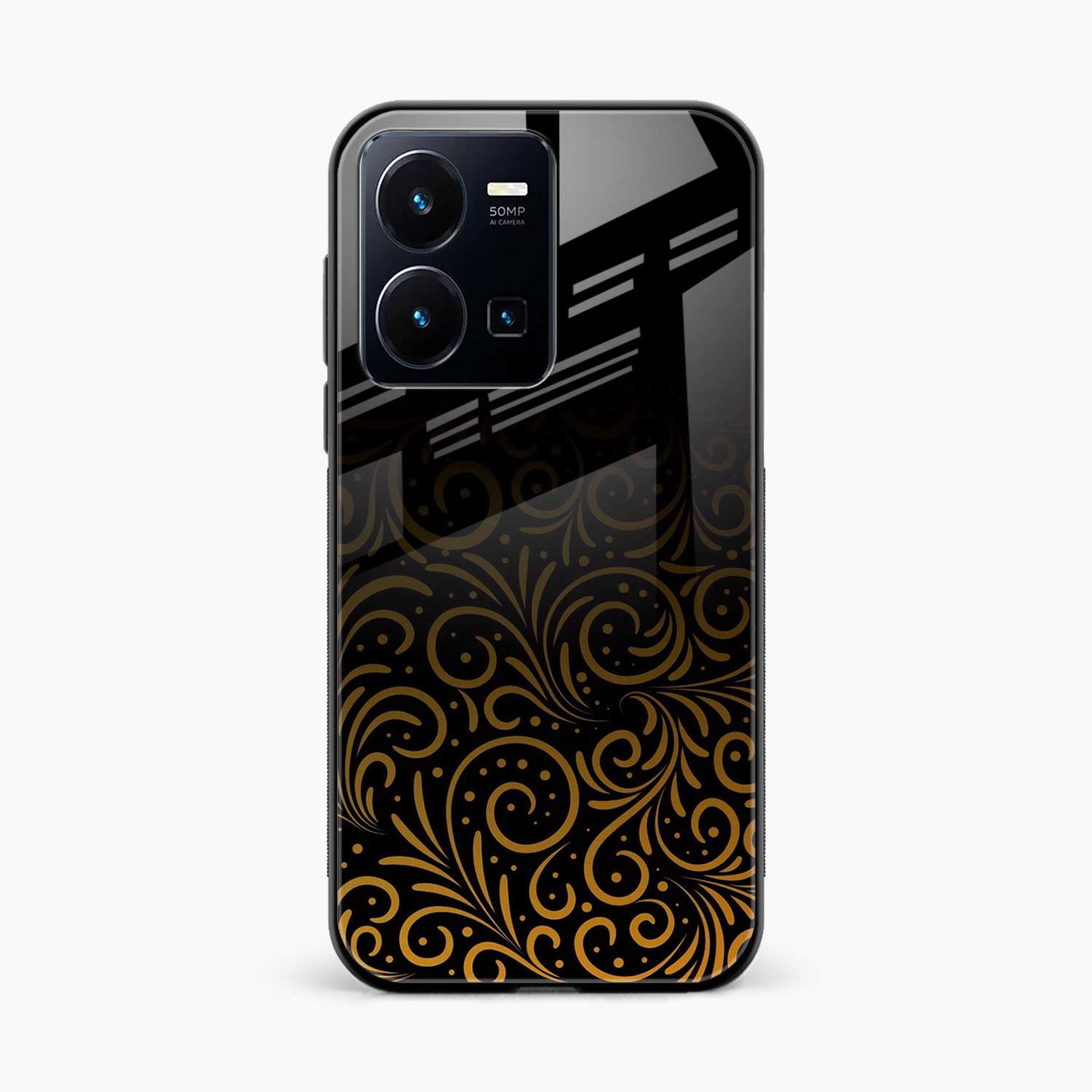 Golden Swirl Vivo Y35 Back Cover