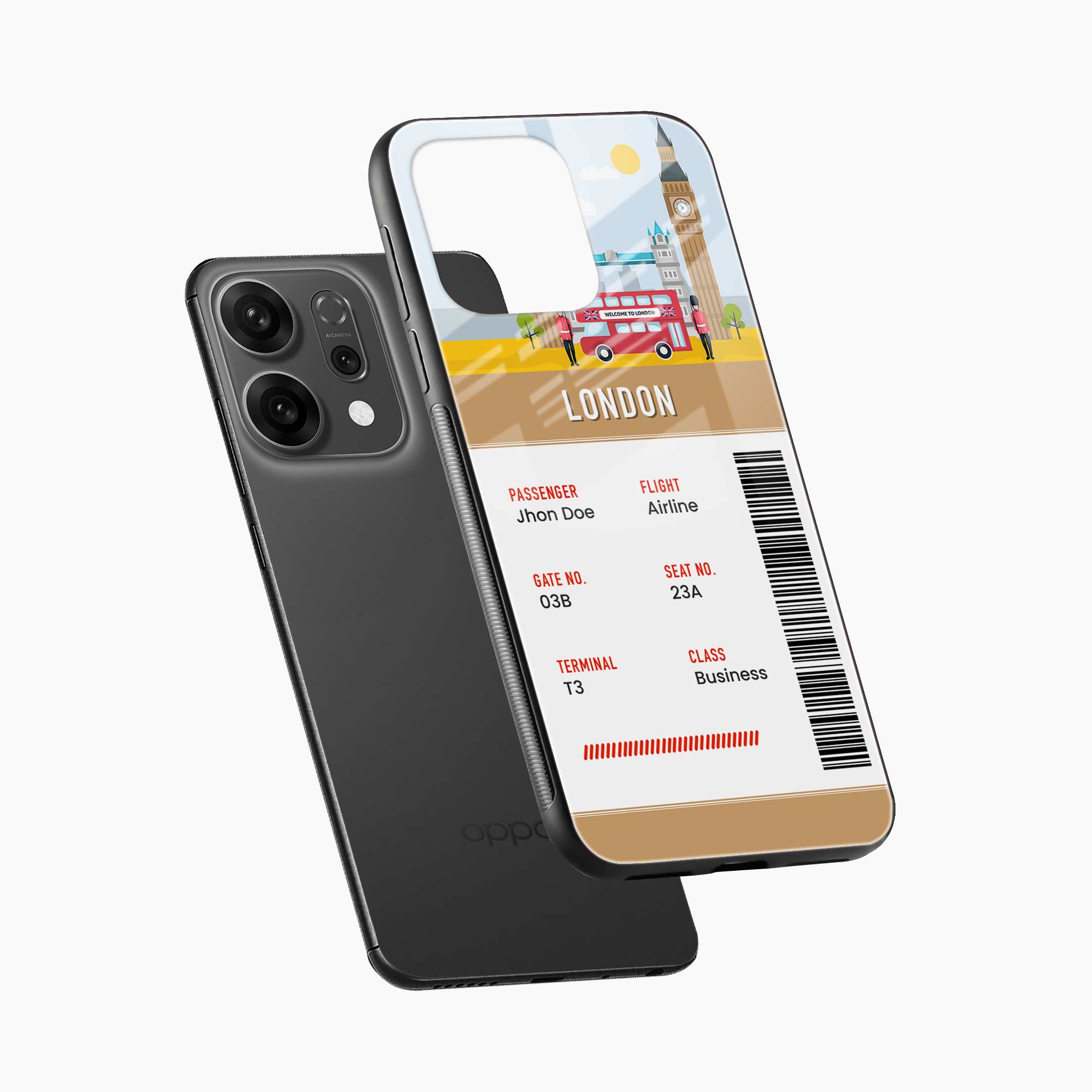 London Boarding Pass Oppo Reno 14 5G Back Cover