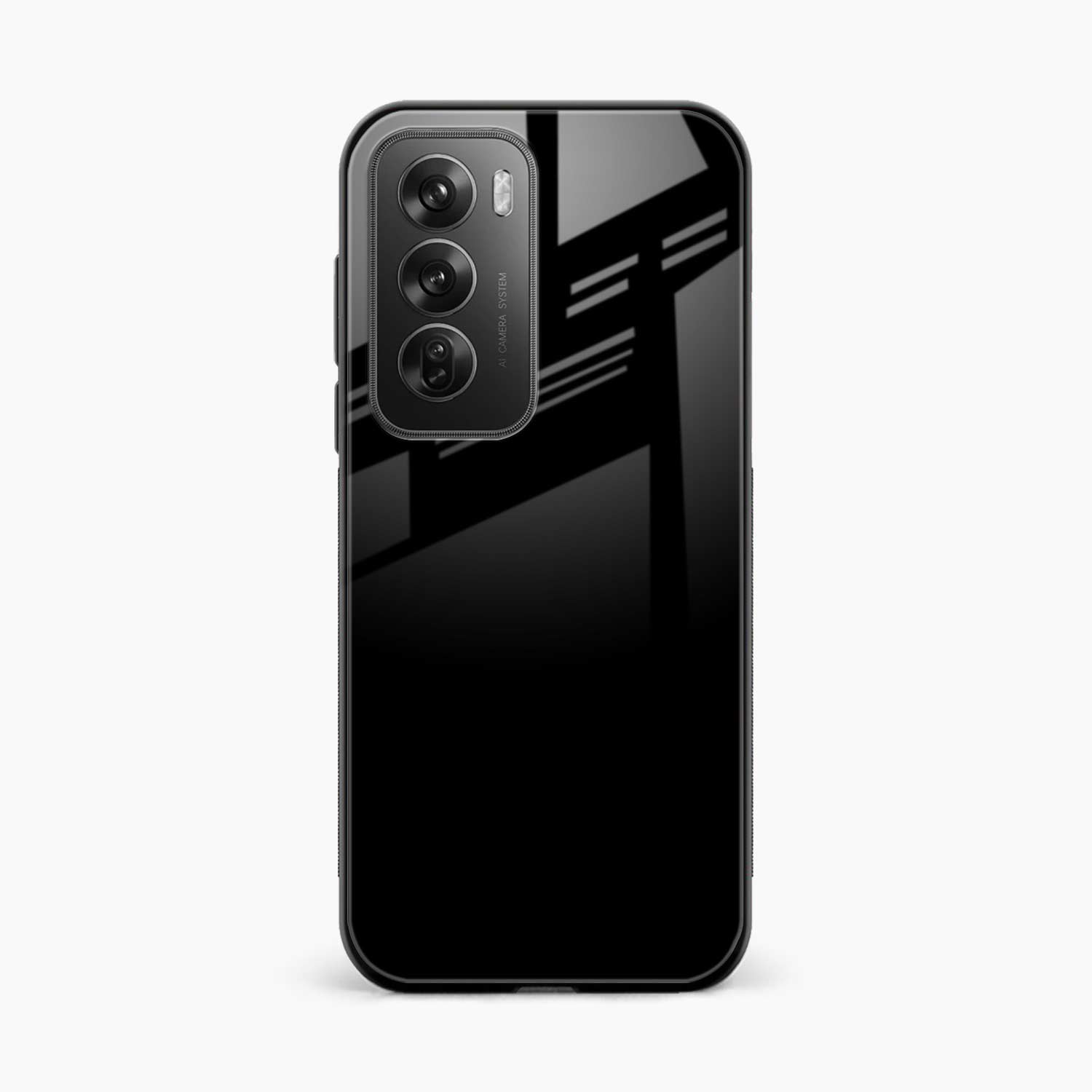 Pure Black Oppo Reno 12 5G Back Cover