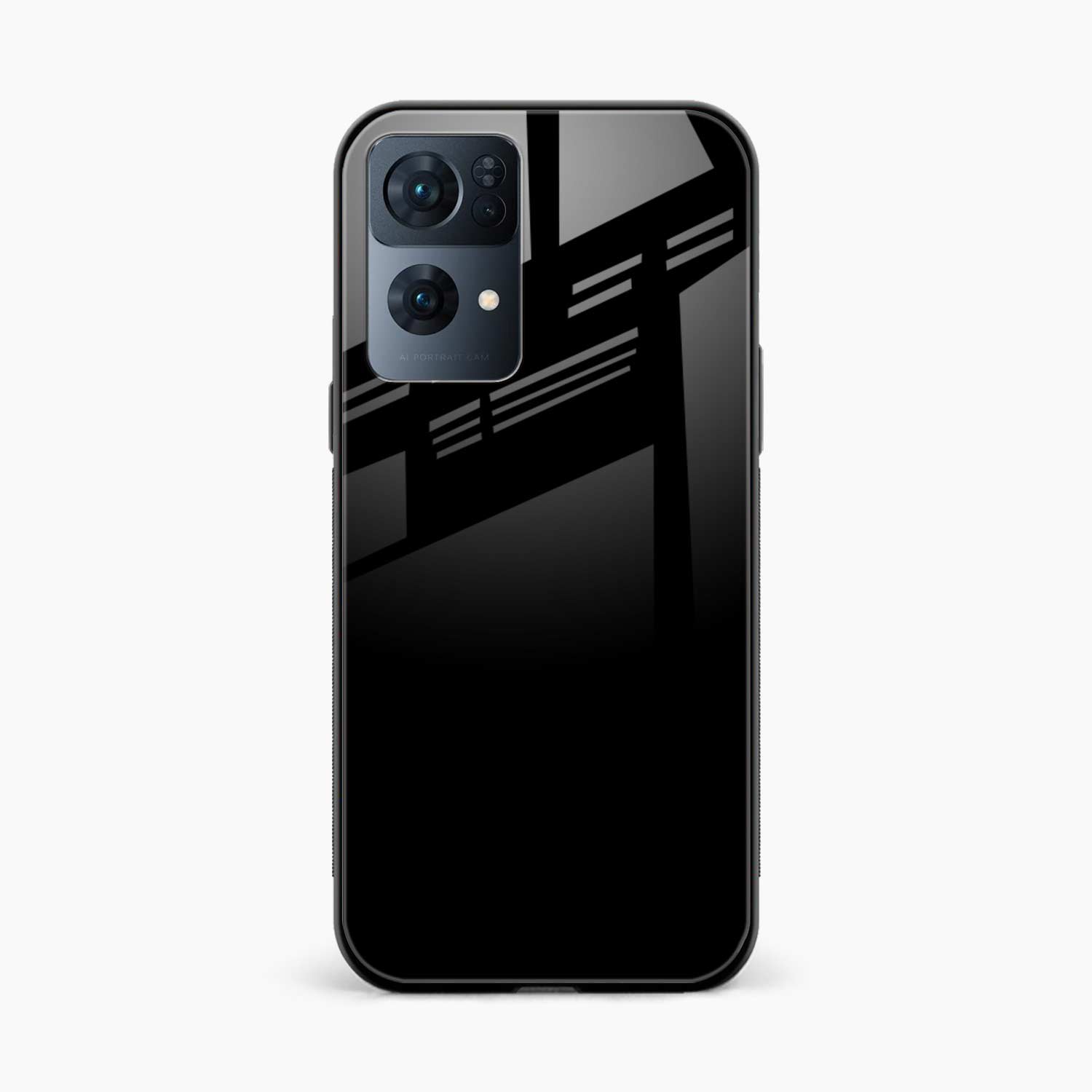 Pure Black Oppo Reno 7 Pro Back Cover