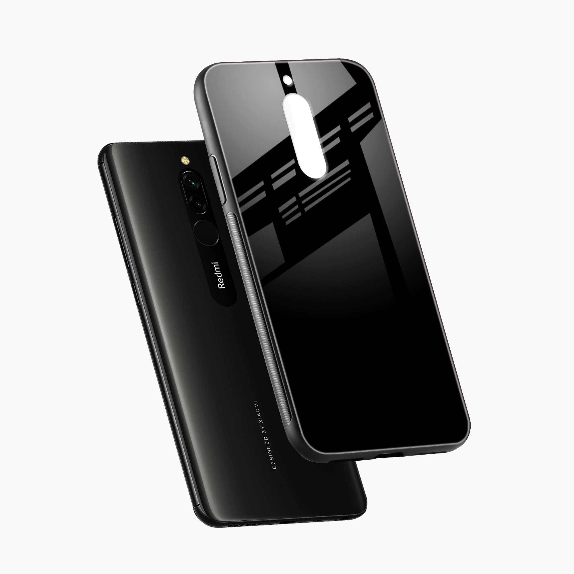 Pure Black Redmi 8 Back Cover