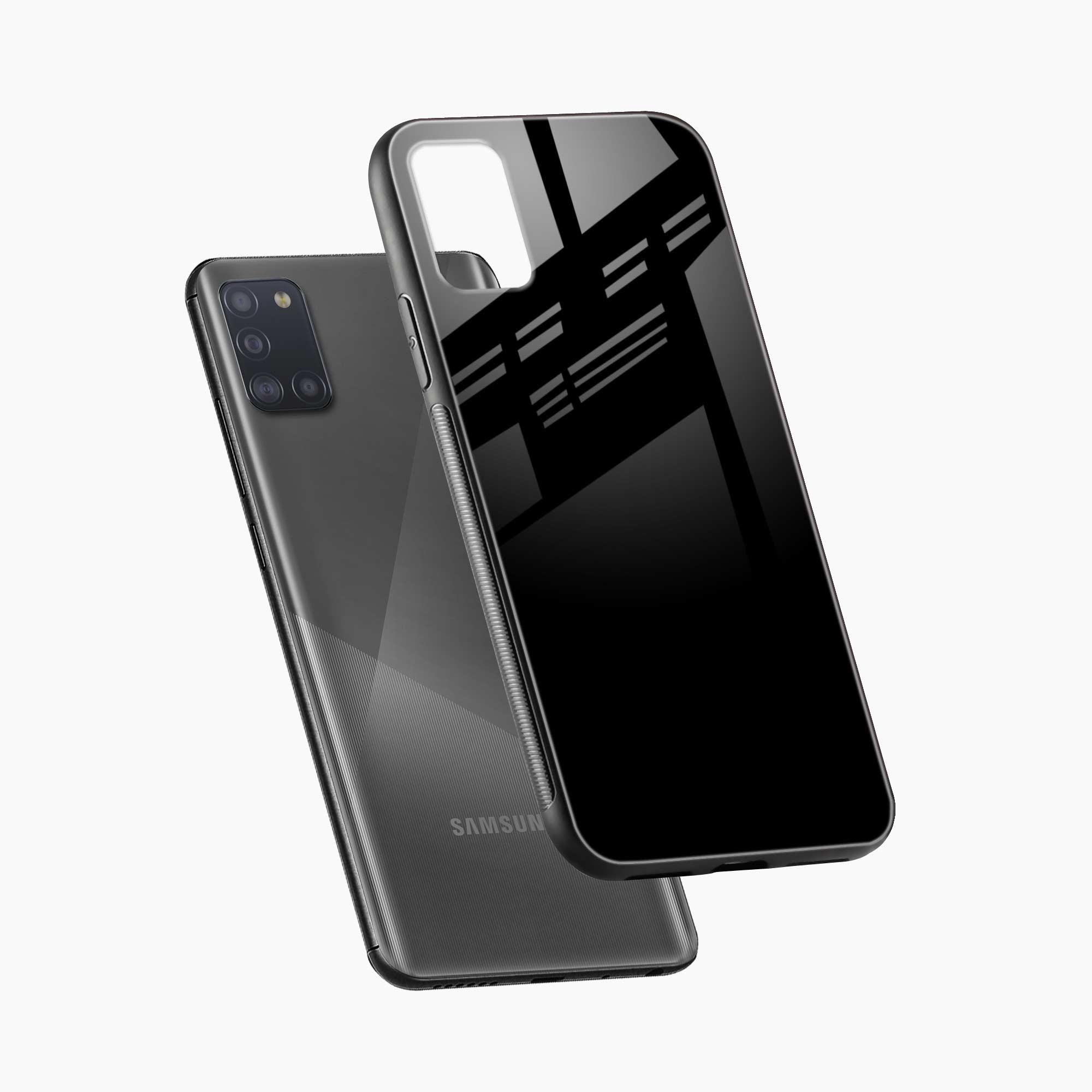 Pure Black Samsung A31 Back Cover