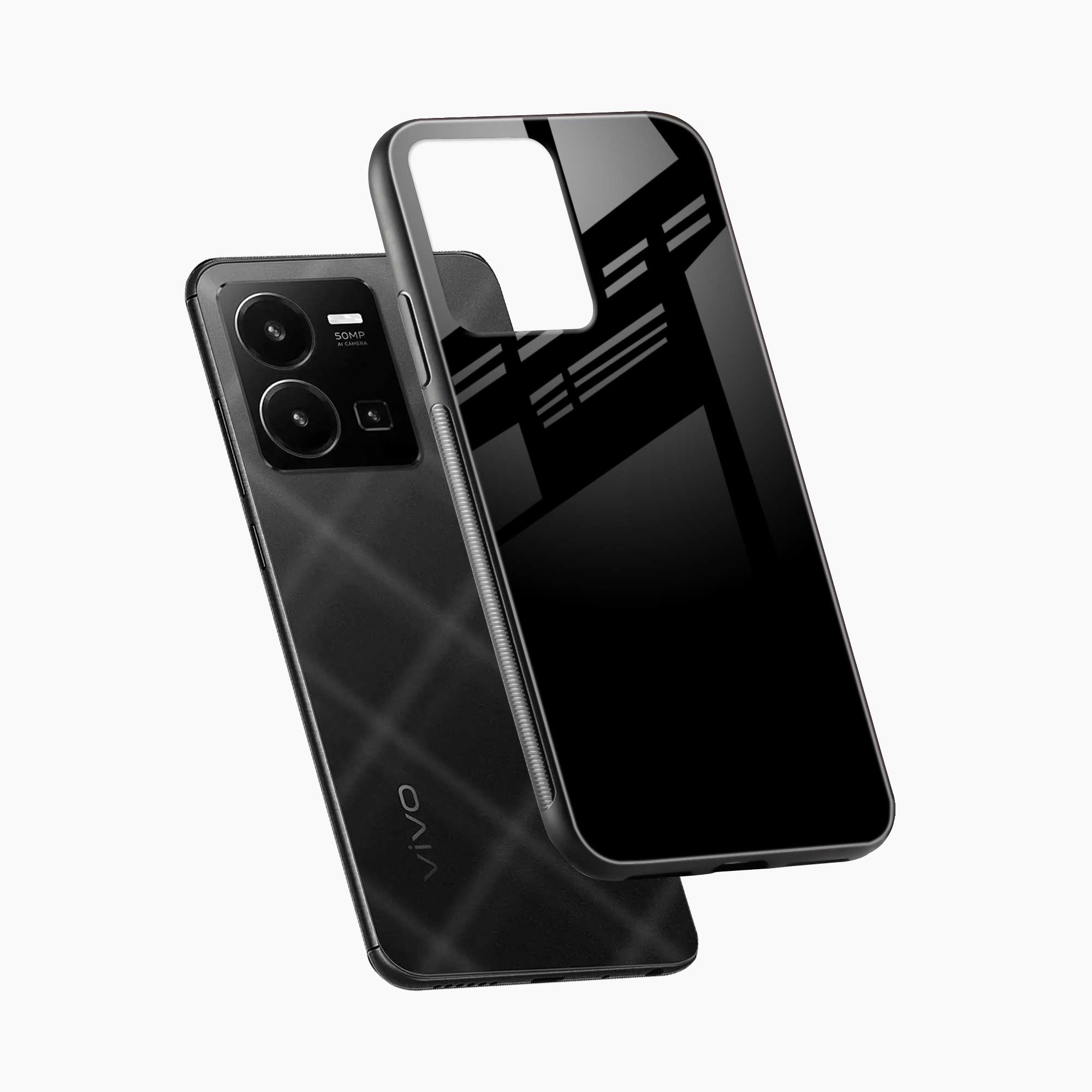 Pure Black Vivo Y35 Back Cover