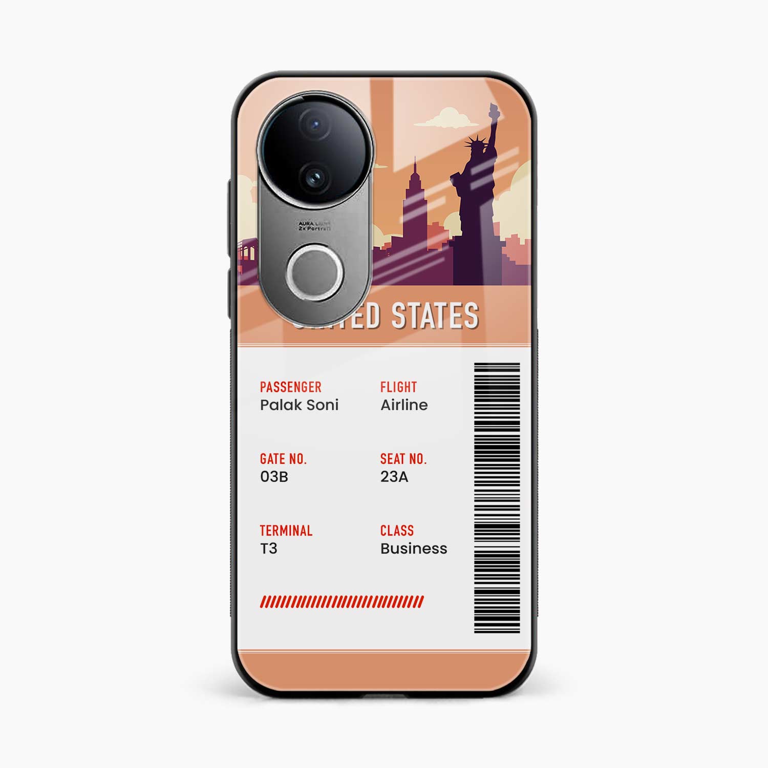United States Boarding Pass Iqoo Z10r 5G Back Cover