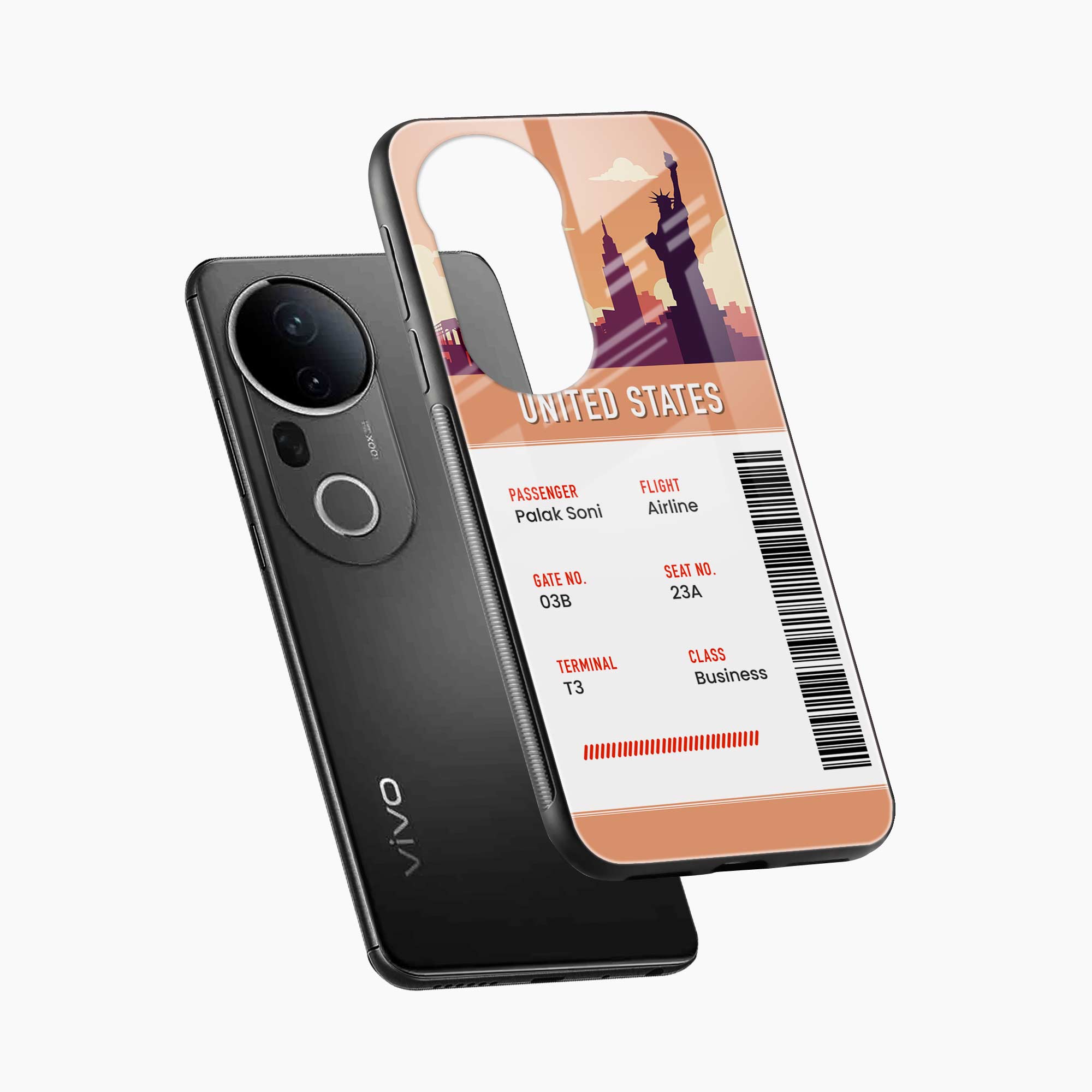 United States Boarding Pass Vivo T4 Ultra 5G Back Cover