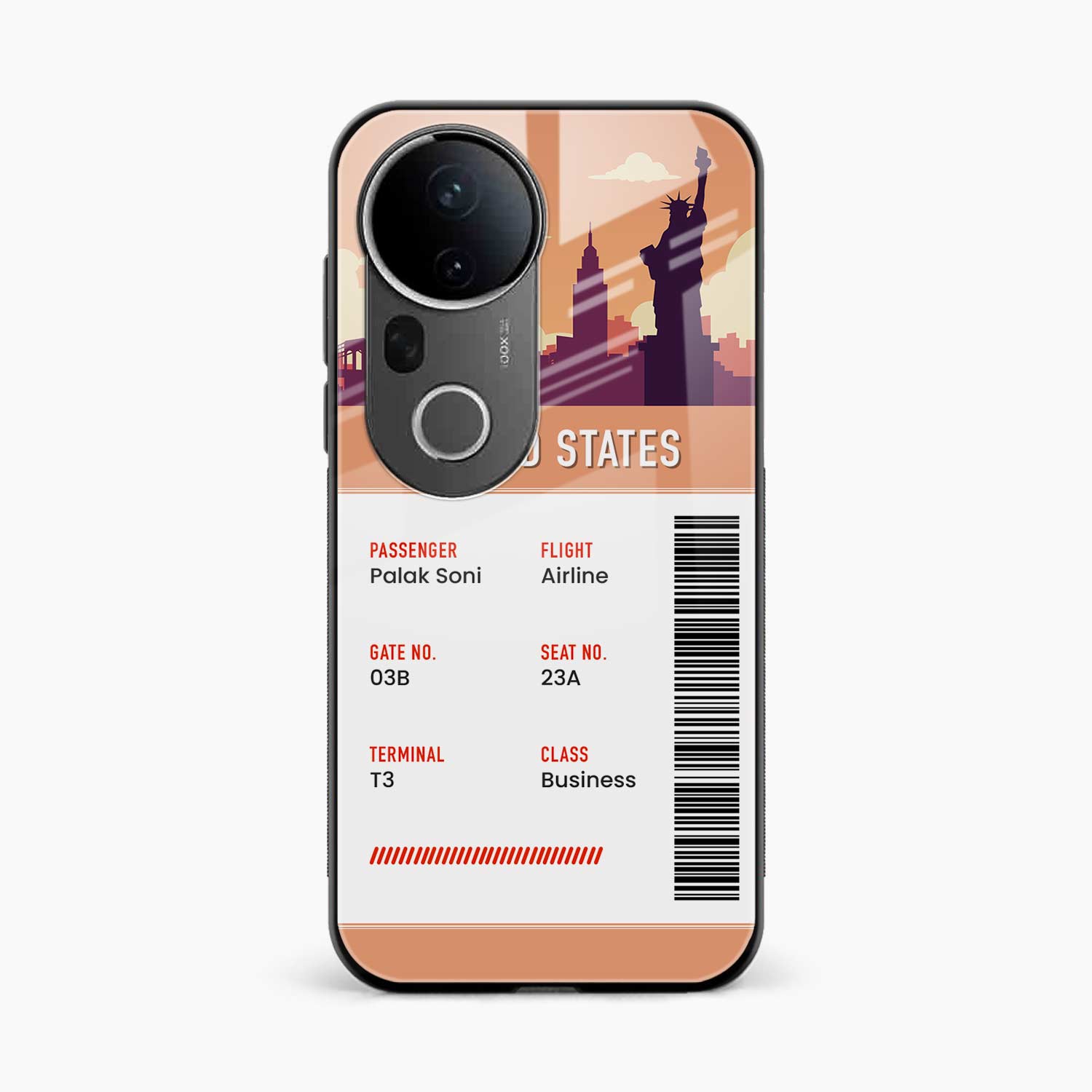 United States Boarding Pass Vivo T4 Ultra 5G Back Cover