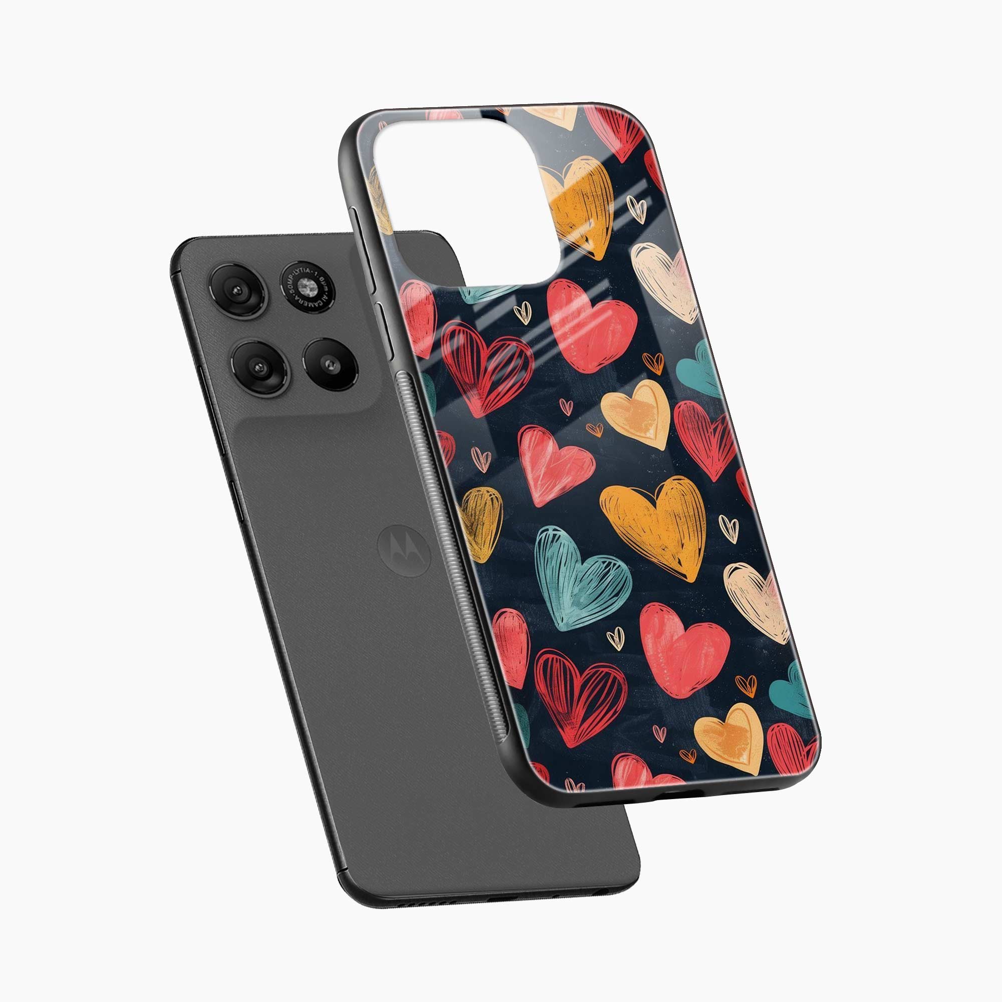 Colorful Hearts Motorola G57 Power 5G Back Cover