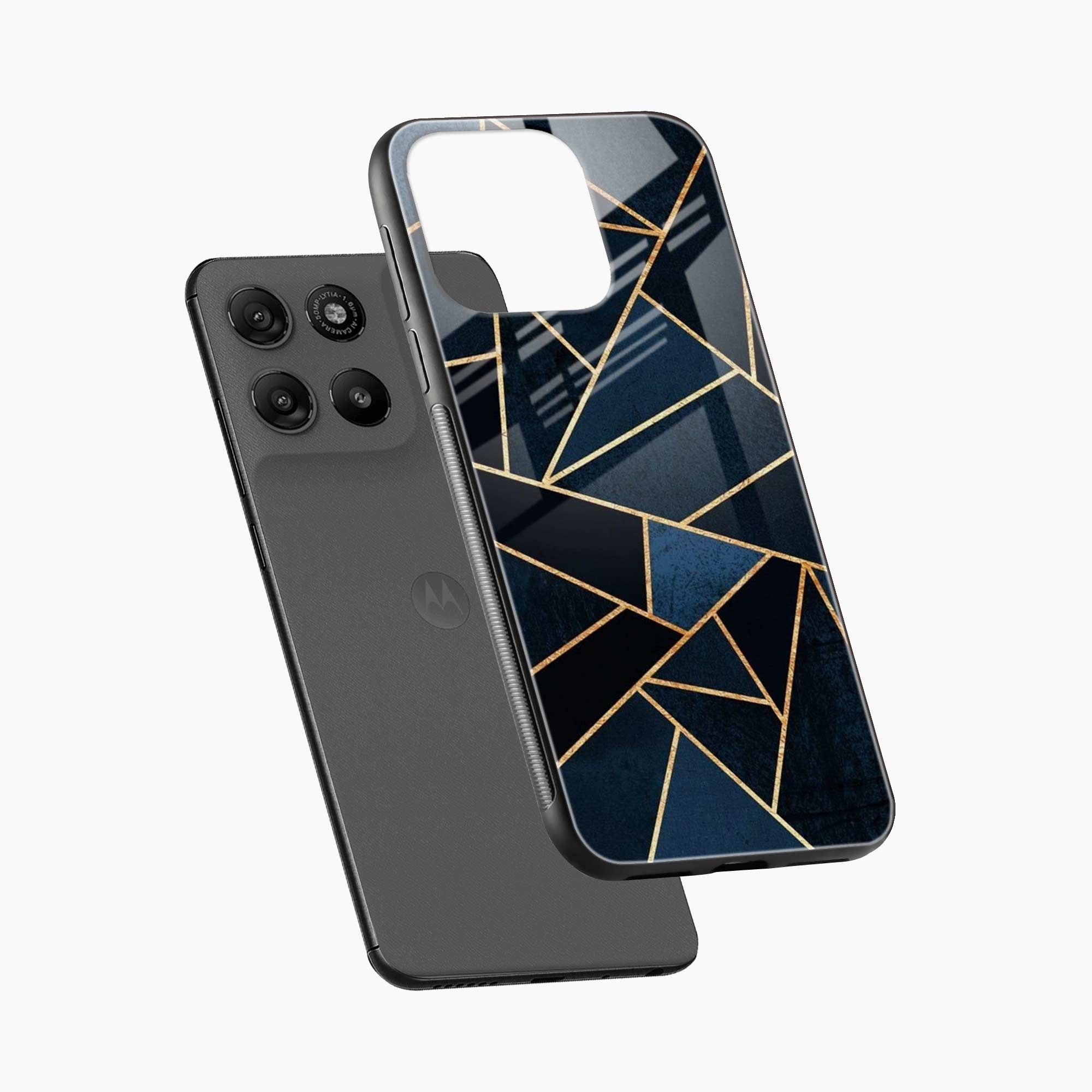 Diagonal Marble Golden Cut Motorola G57 Power 5G Back Cover