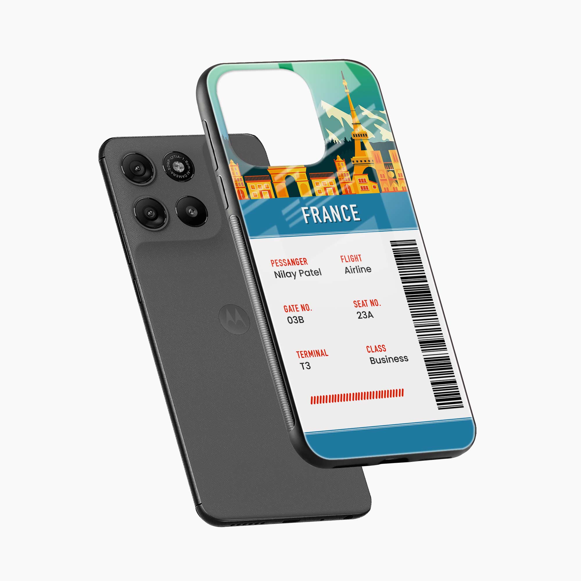 France Boarding Pass Motorola G57 Power 5G Back Cover