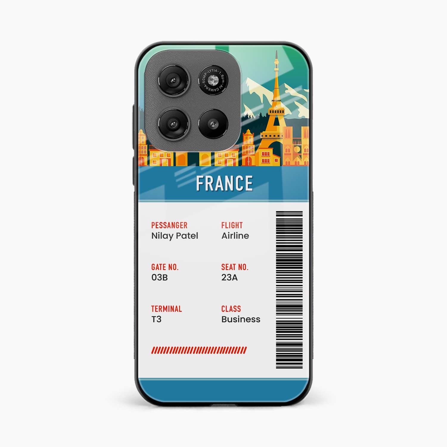 France Boarding Pass Motorola G57 Power 5G Back Cover