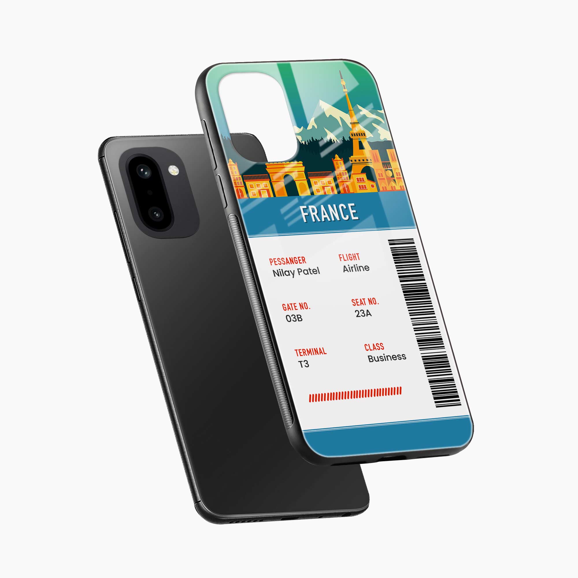 France Boarding Pass OnePlus 15r 5G Back Cover