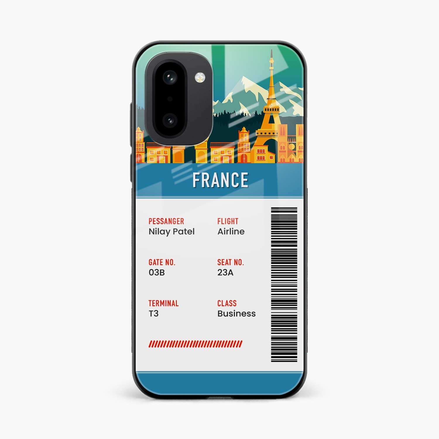 France Boarding Pass OnePlus 15r 5G Back Cover