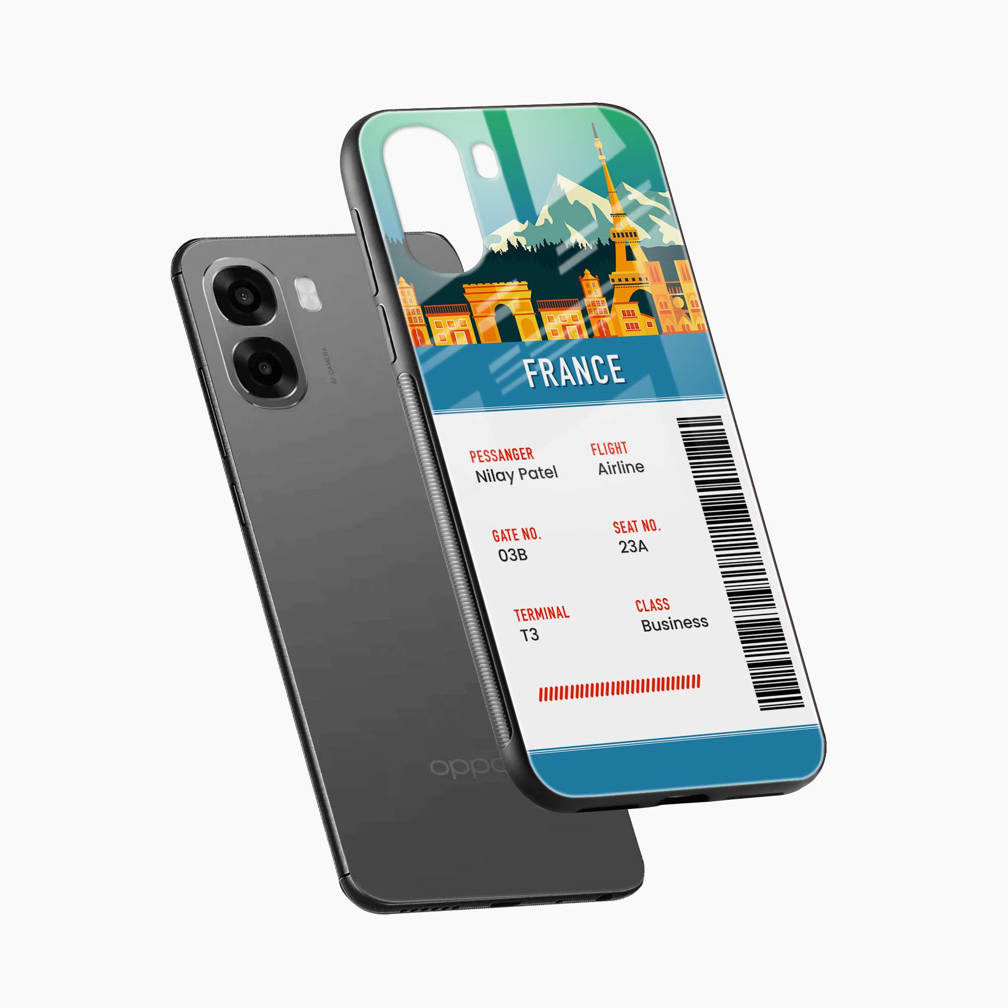 France Boarding Pass Oppo A6x 5G Back Cover