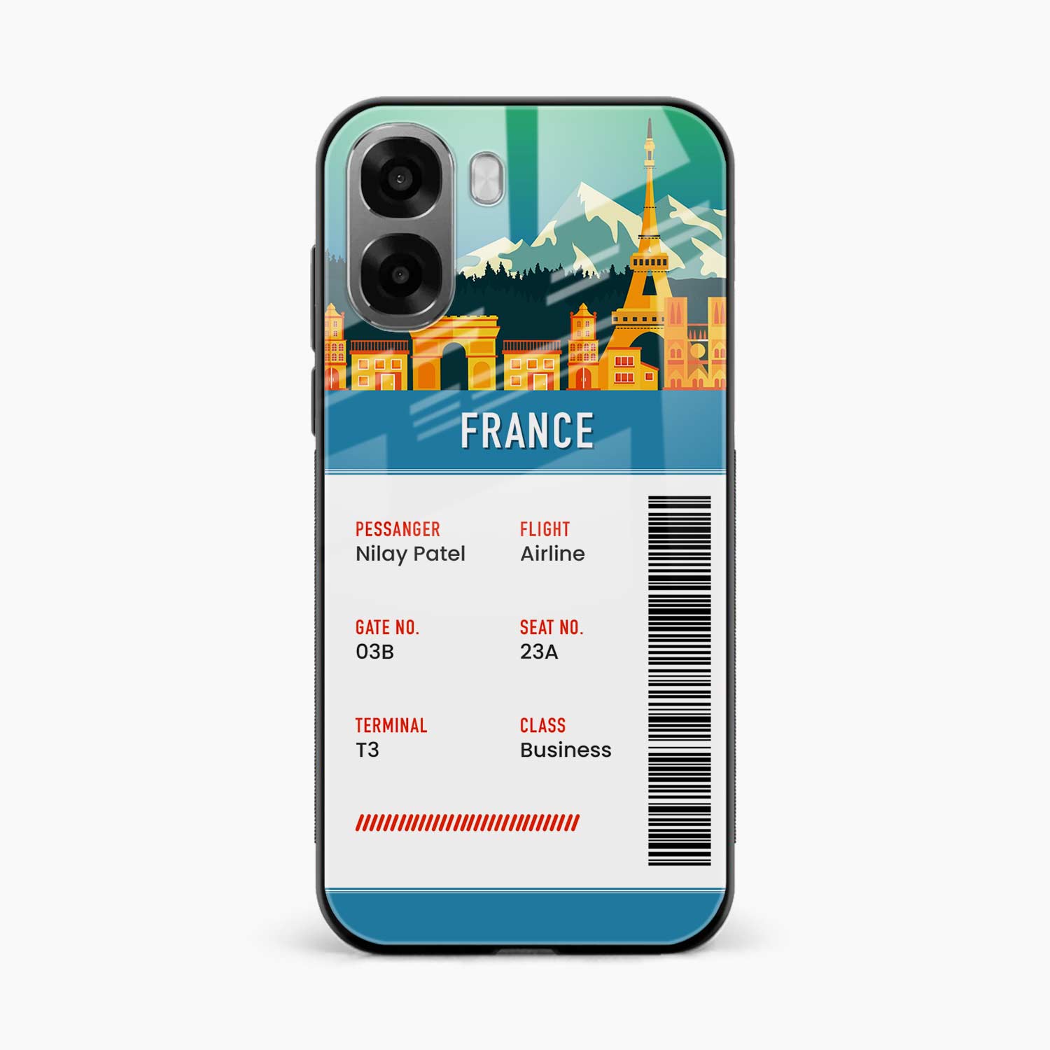 France Boarding Pass Oppo A6x 5G Back Cover