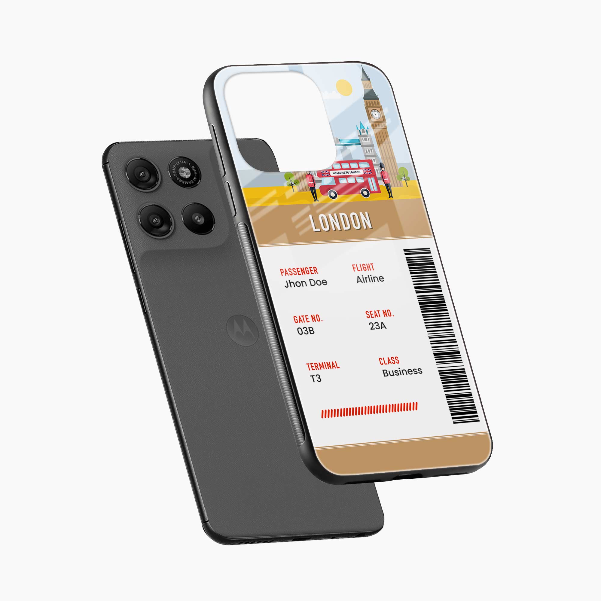 London Boarding Pass Motorola G57 Power 5G Back Cover