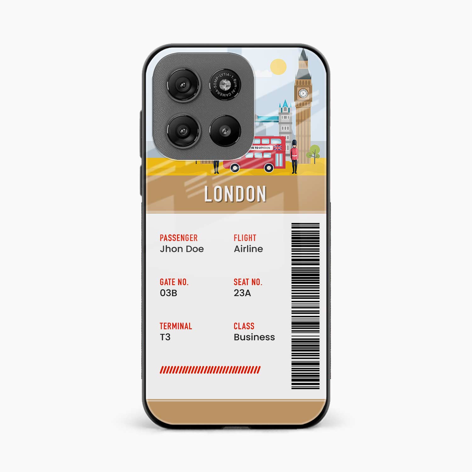London Boarding Pass Motorola G57 Power 5G Back Cover