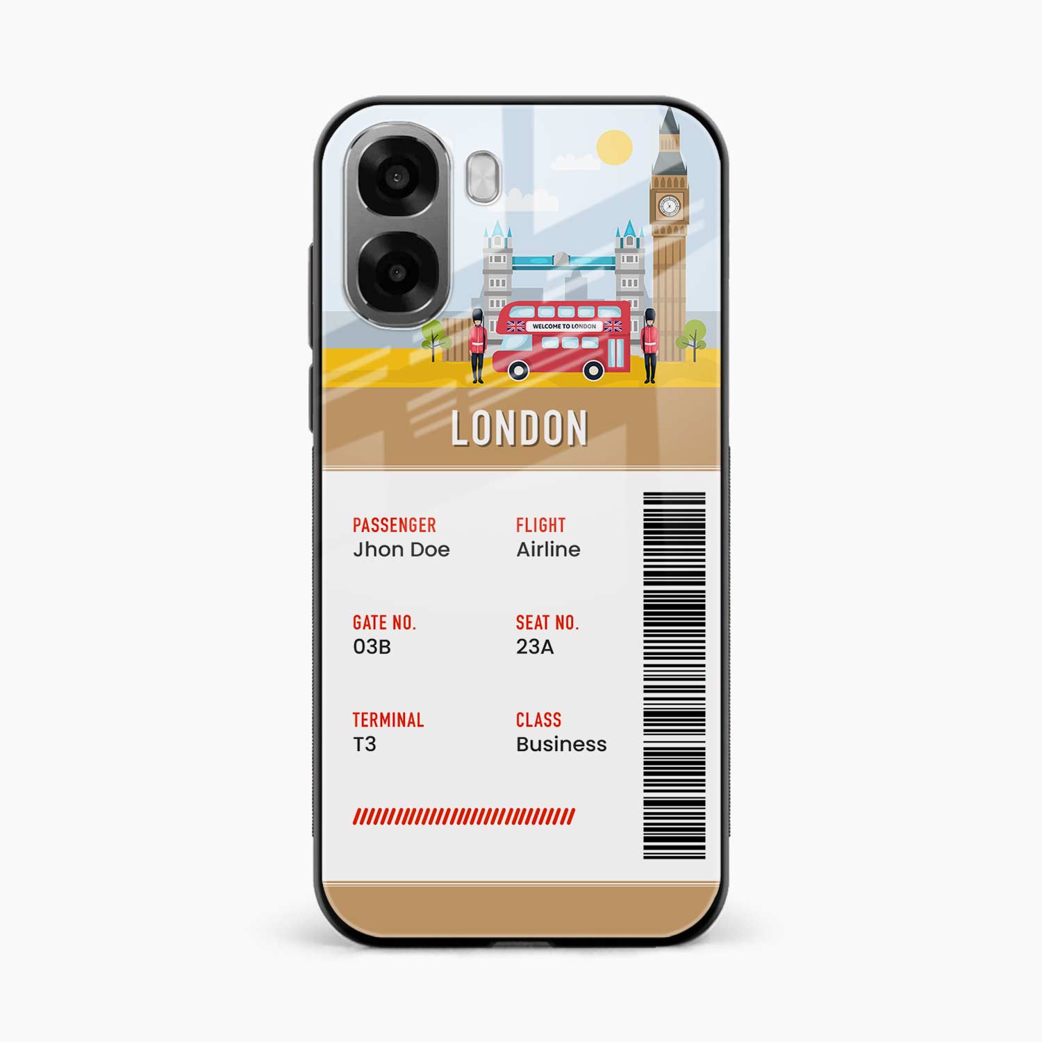 London Boarding Pass Oppo A6x 5G Back Cover