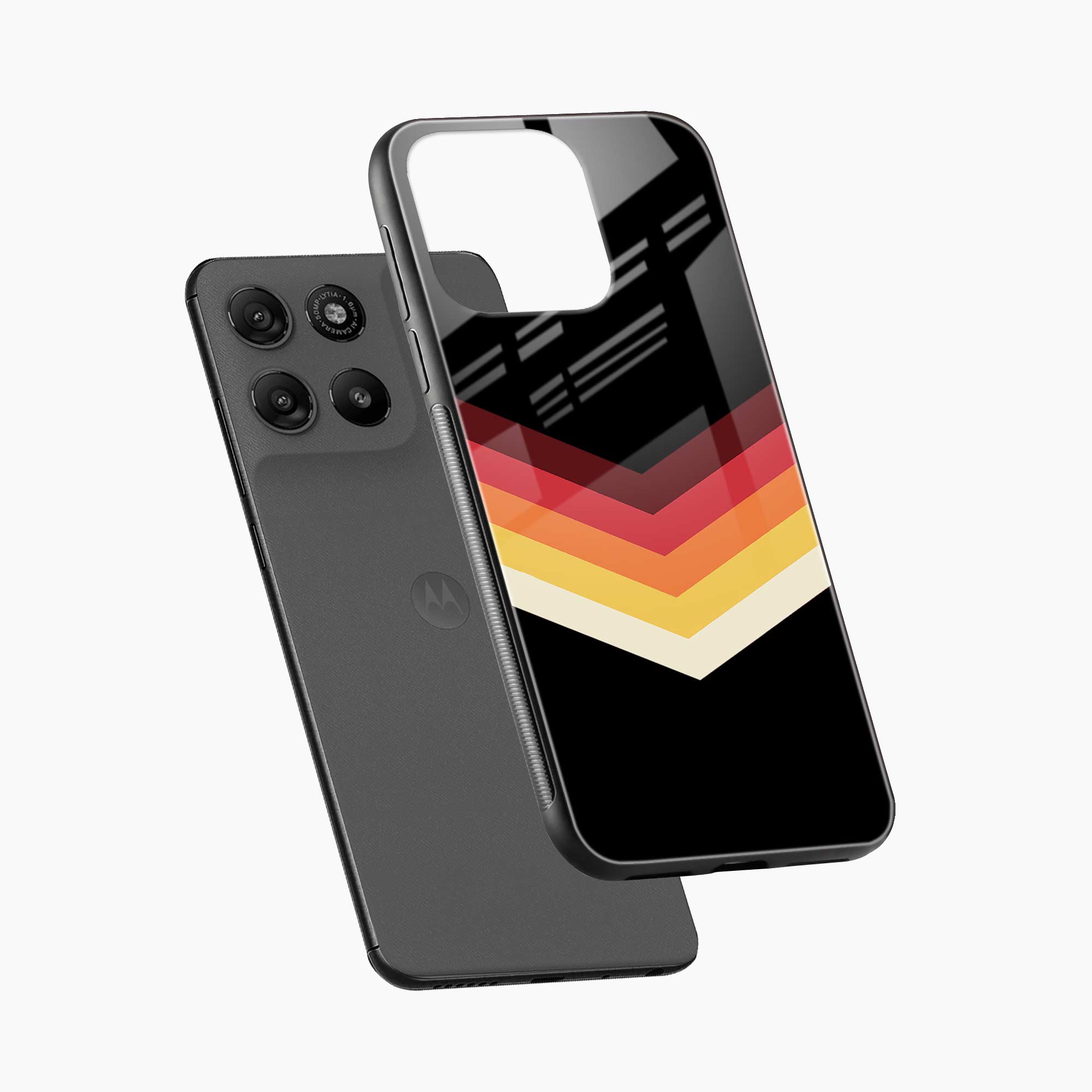 Rewind Strips Pattern Motorola G57 Power 5G Back Cover