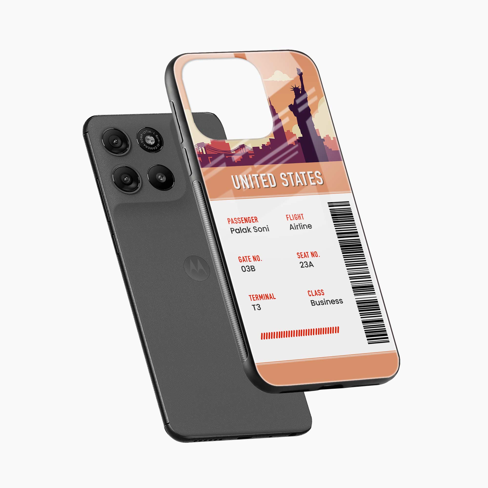 United States Boarding Pass Motorola G57 Power 5G Back Cover